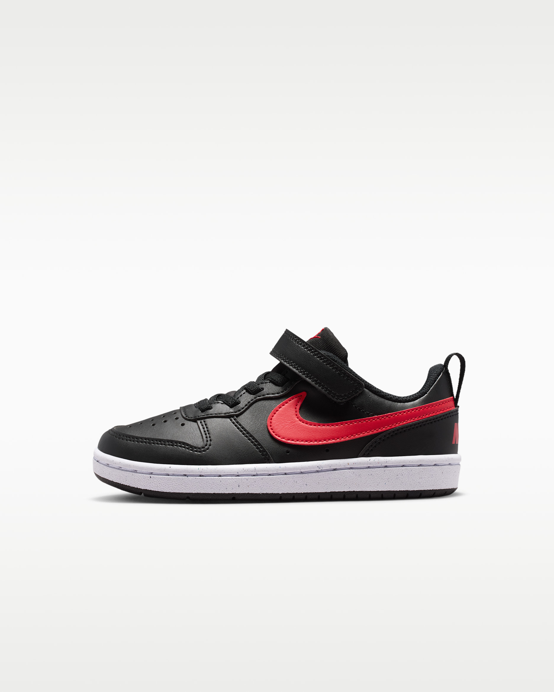 Nike Court Borough Low Recraft Younger Kids' Shoes - Black/White/University Red
