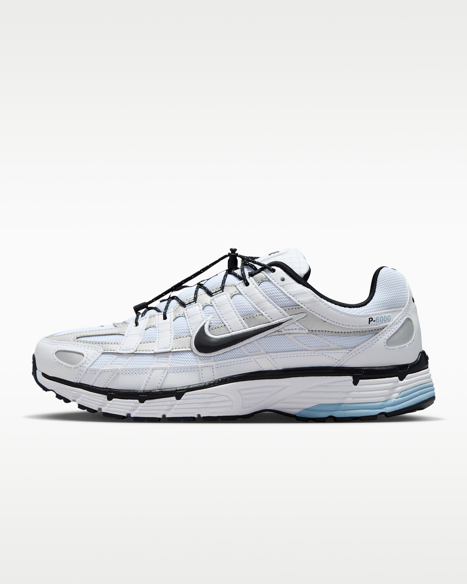 Nike P-6000 Men's Shoes - White/Light Armoury Blue/Metallic Silver/Black