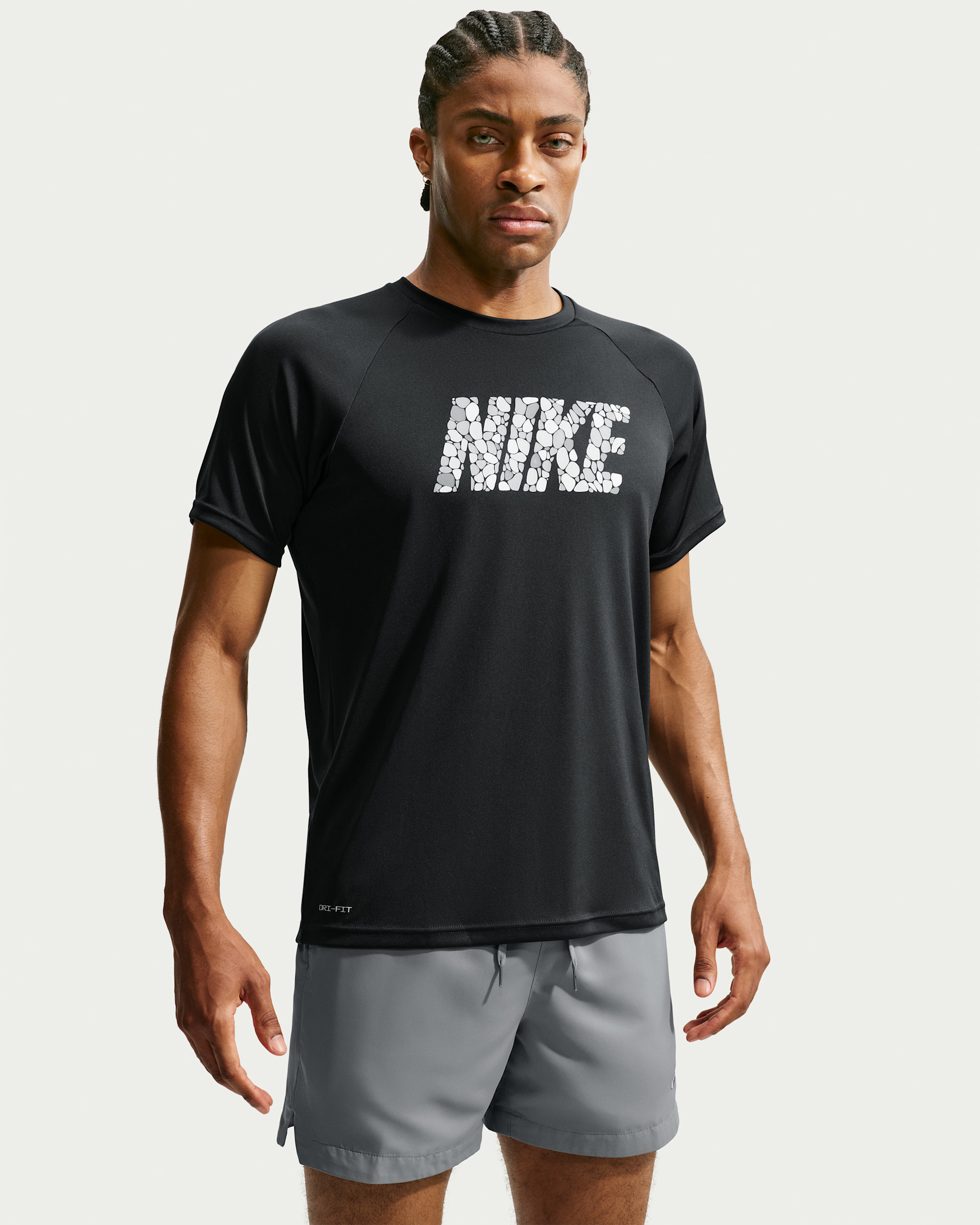Nike Swim Hydroguard Men's Dri-FIT UV Short Sleeve Top - Black