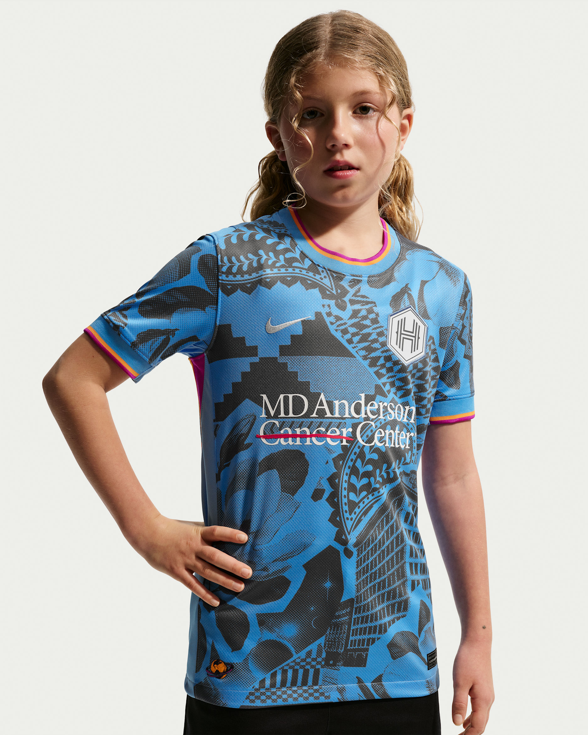 Houston Dash Stadium Away Big Kids' Nike Dri-FIT NWSL Replica Jersey - University Blue