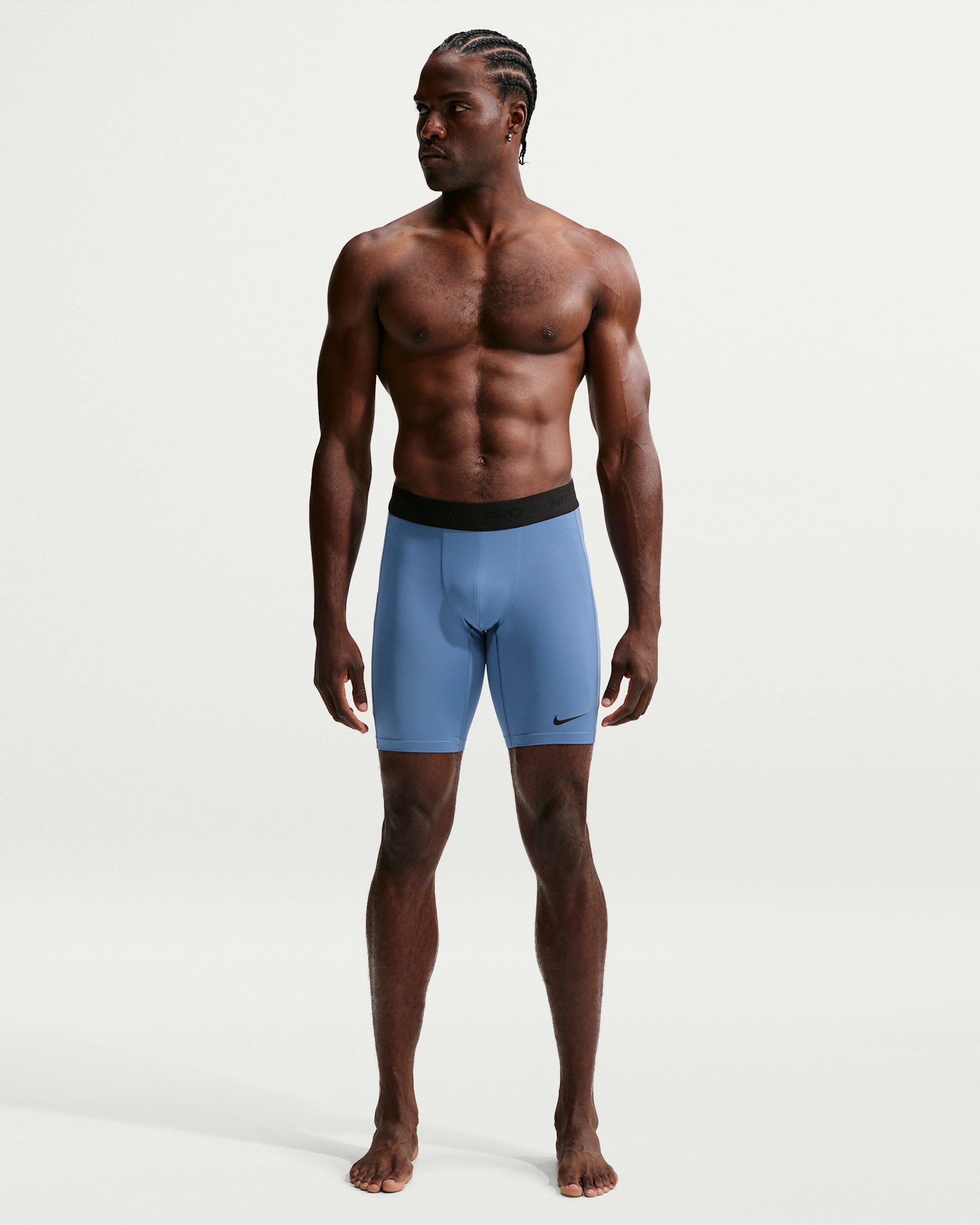 Nike Pro Men's Dri-FIT Fitness Long Shorts - Indigo Storm/Black
