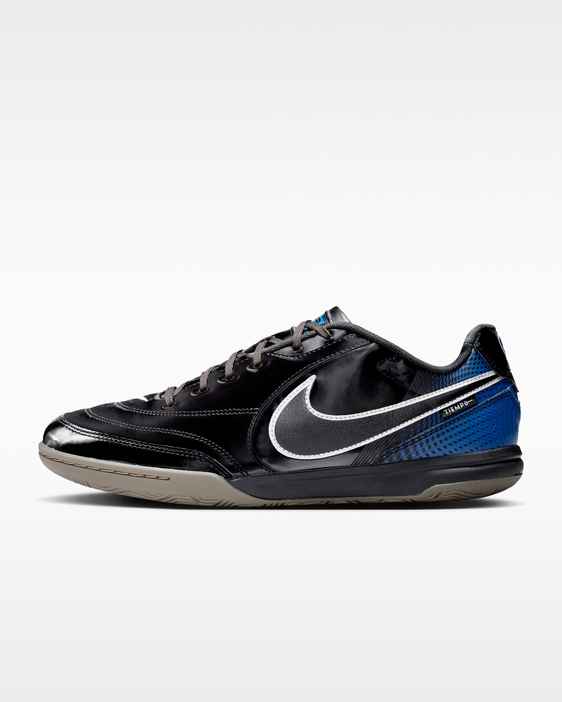 Nike Tiempo Streetgato SE Indoor/Court Low-Top Football Shoes - Black/Blue Jay/Metallic Silver/Black