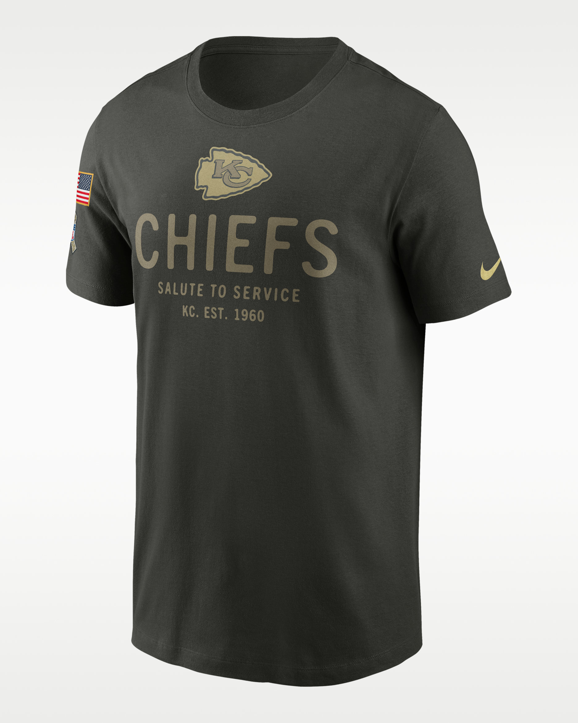 Kansas City Chiefs Salute to Service Sideline Primary Edge Men's Nike Dri-FIT NFL T-Shirt - Forest Green