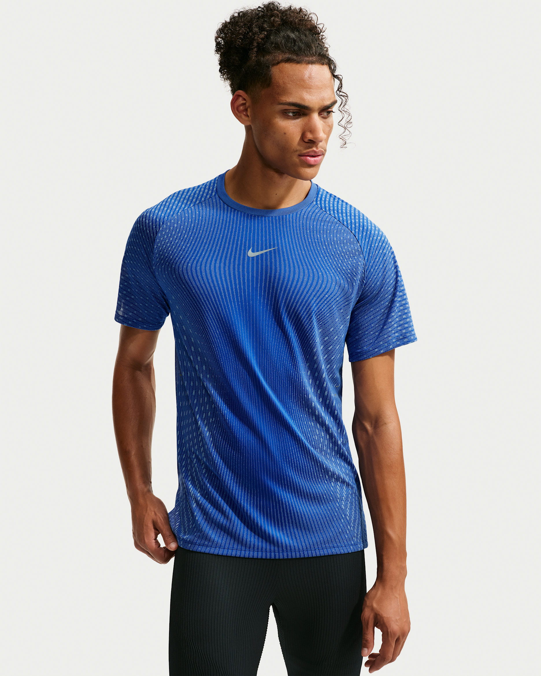 Nike Stride Men's Aero-FIT Short-Sleeve Running Top - Old Royal/Aluminum