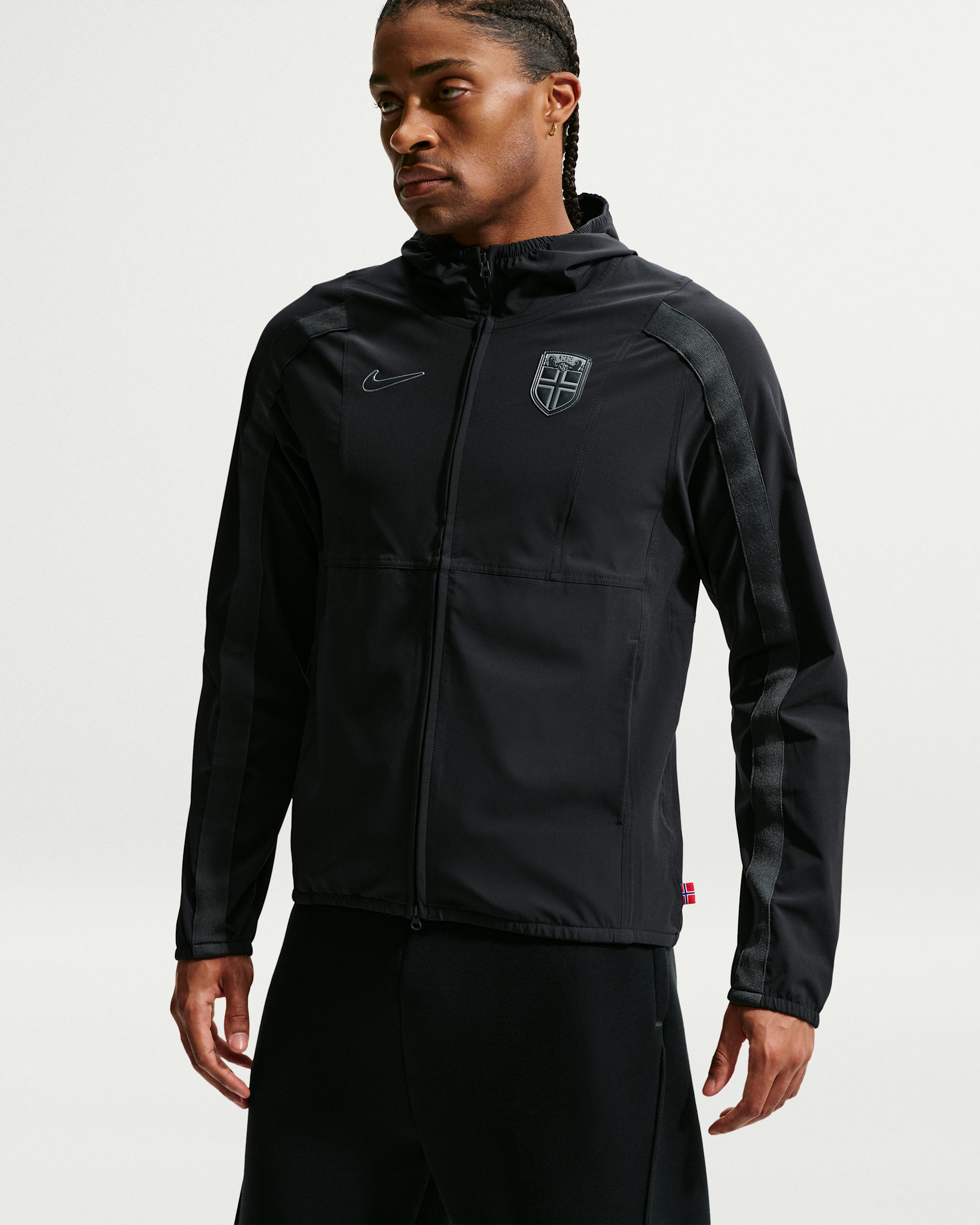 Fotbollsjacka Norge Energy Nike Dri-FIT i vävt material för män - Svart/Anthracite
