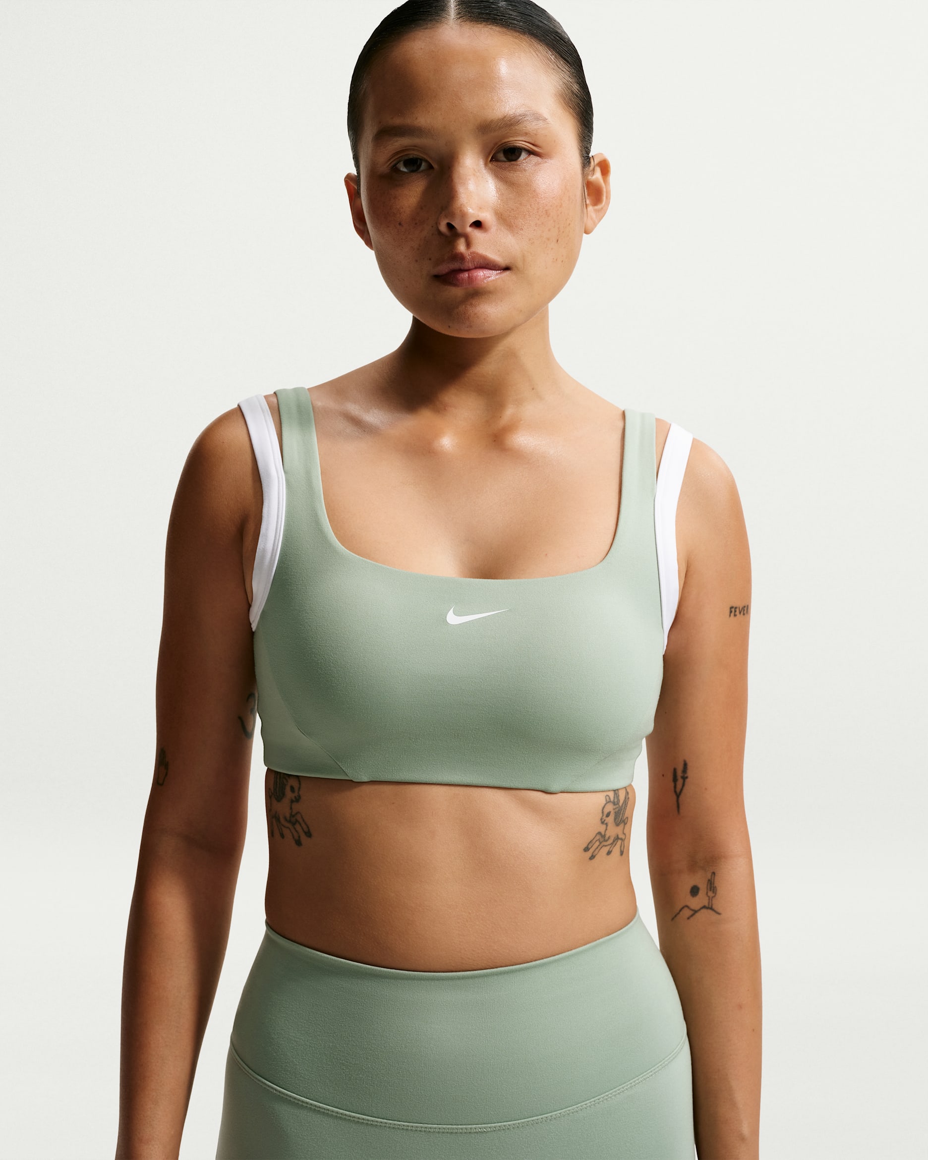 Nike One Women's Light-Support Sports Bra - Steam/White/White