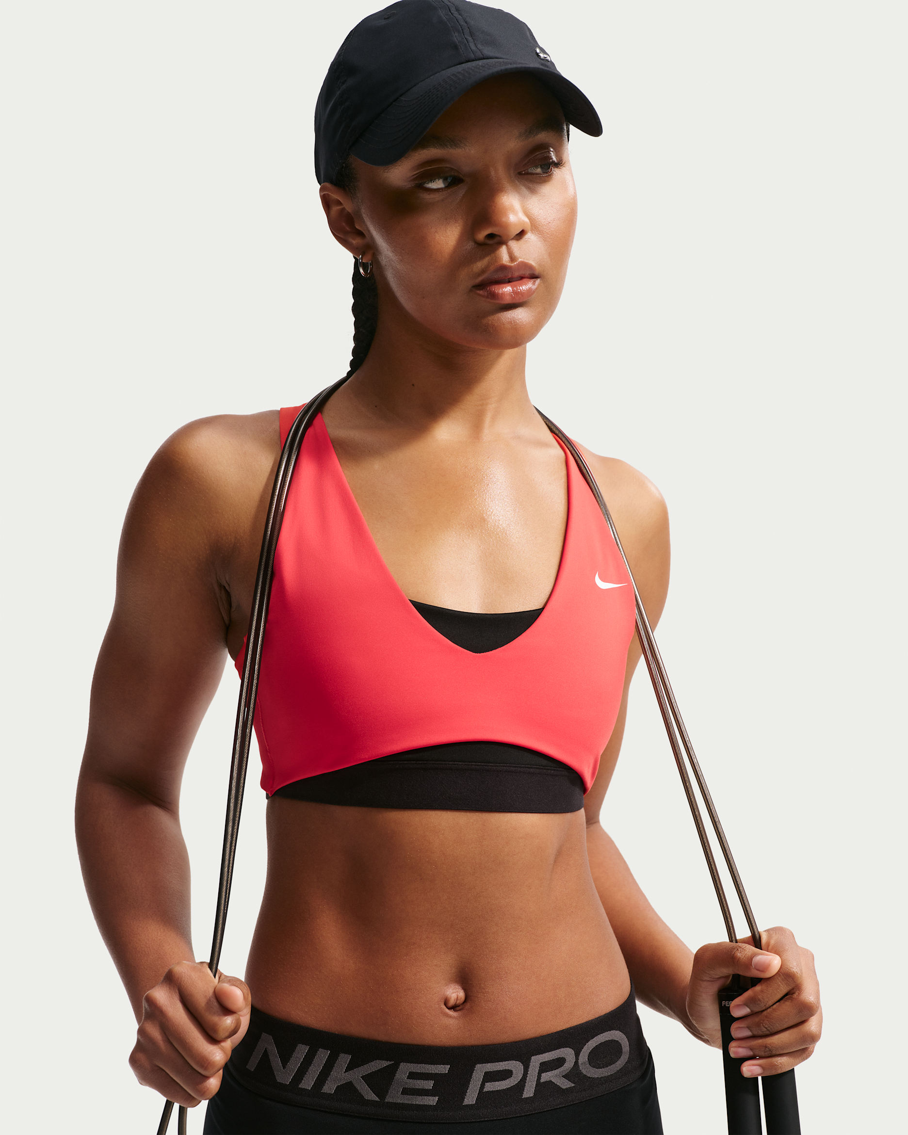 Nike Pro Sculpt Women's Medium-Support Sports Bra - Light Crimson/Black/White