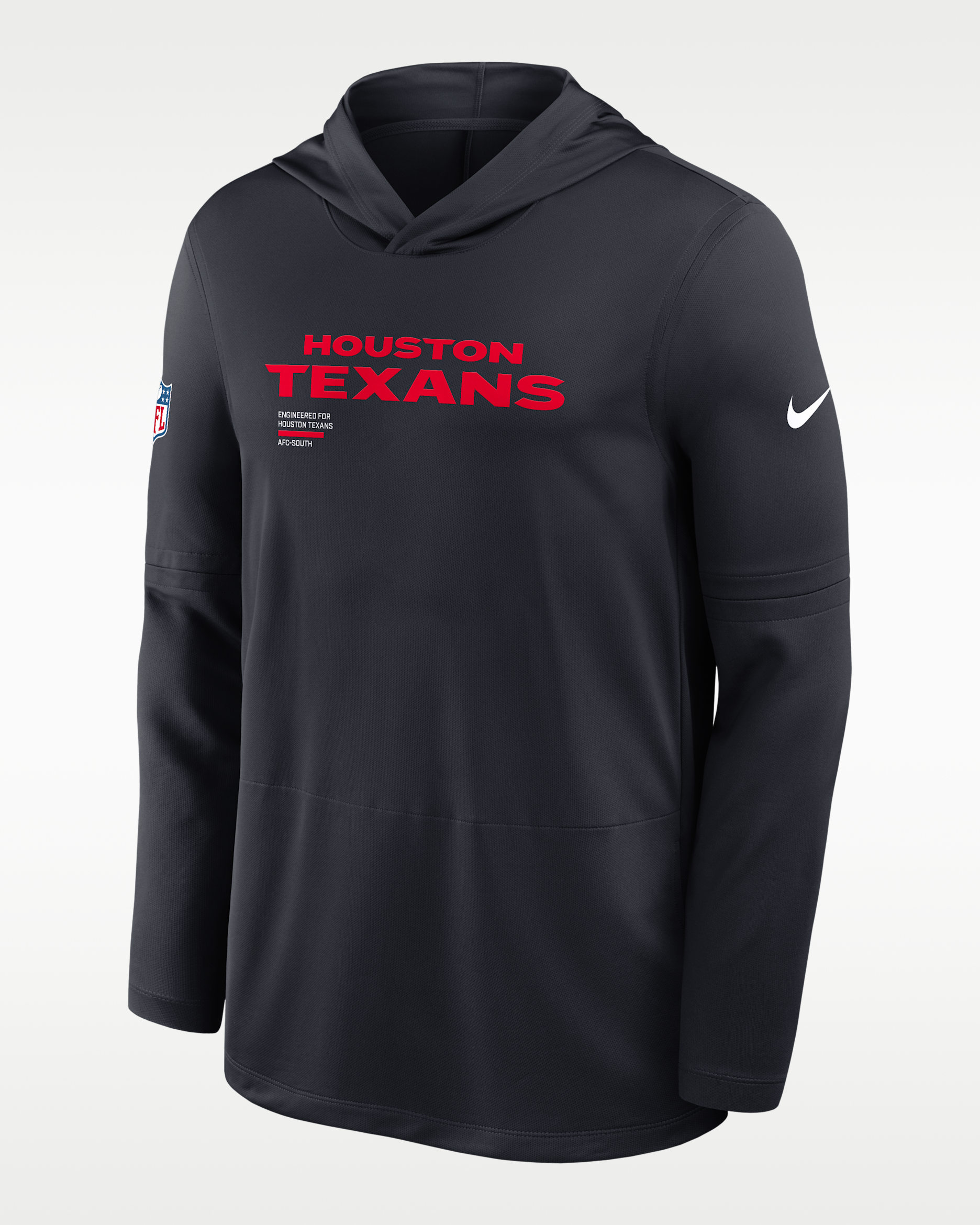 Houston Texans Pure Fury Sideline Men's Nike Dri-FIT NFL Long-Sleeve Hooded Top - Navy