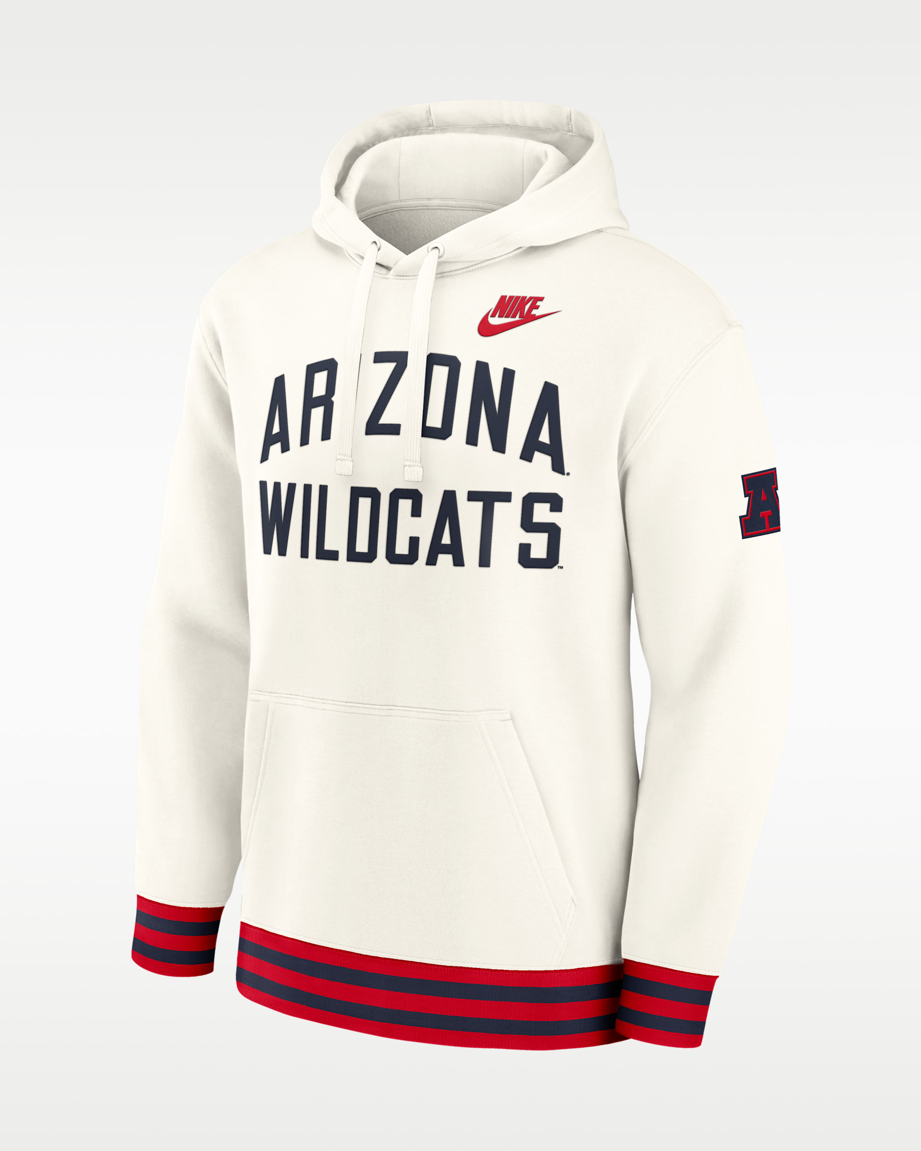 Arizona Legacy Men's Nike College Pullover Hoodie - Cream/Red