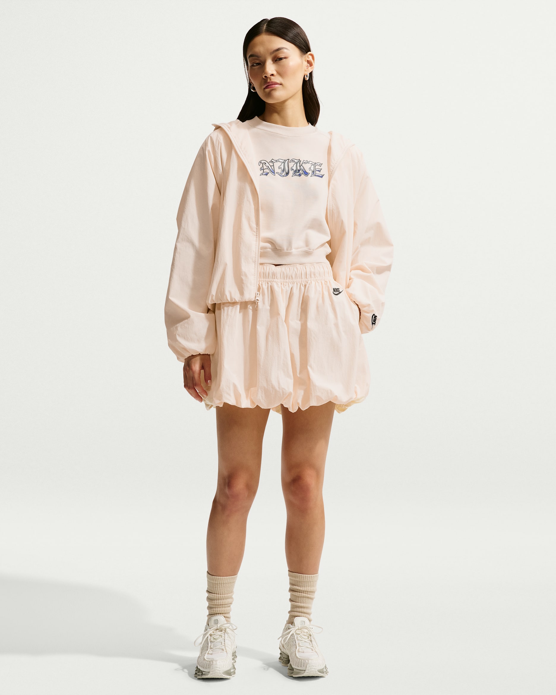 나이키 스포츠웨어 여성 루즈 버블 스커트 - 초크/블랙