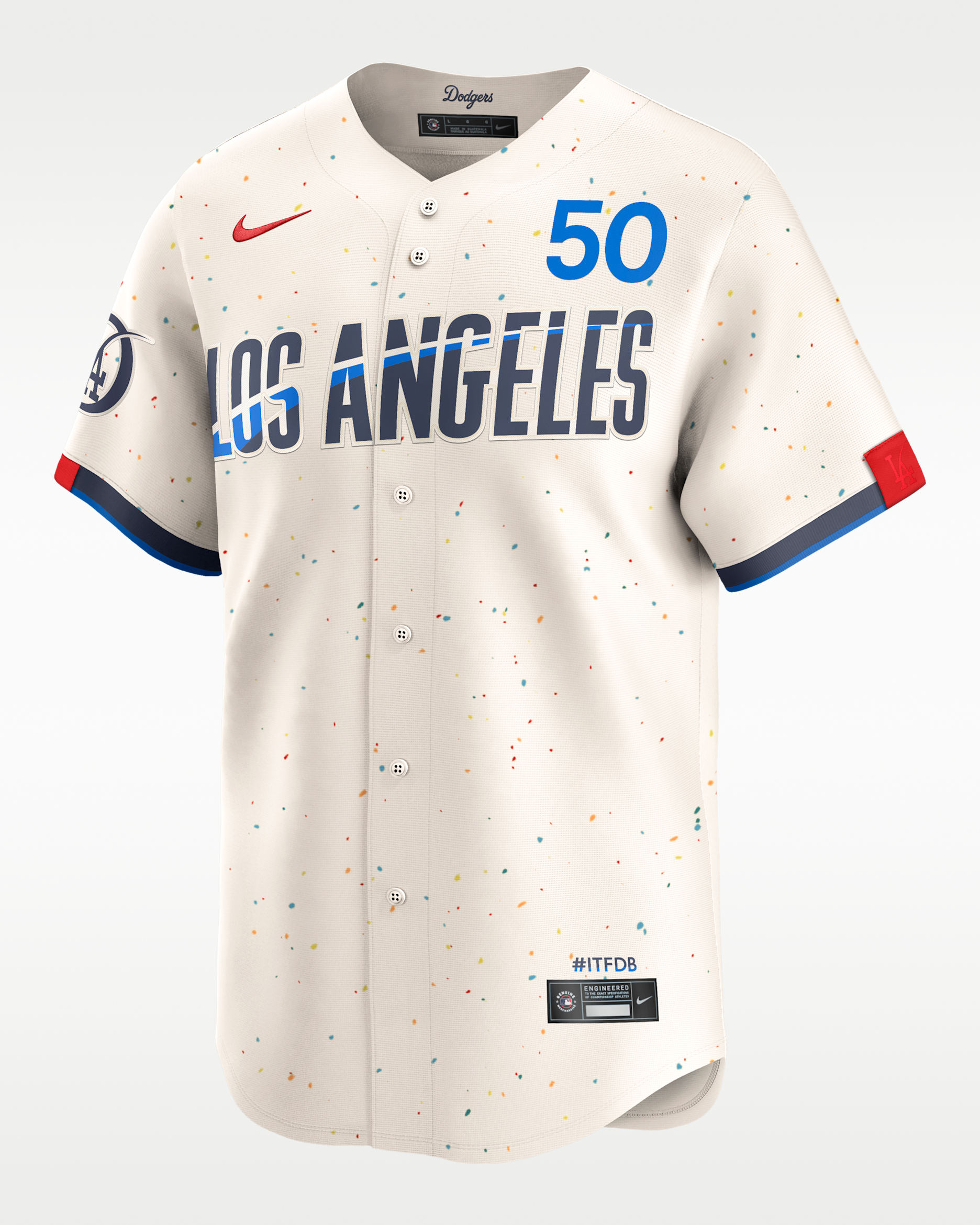 Jersey Nike Dri-FIT ADV de la MLB Limited para hombre Mookie Betts Los Angeles Dodgers City Connect - Crema