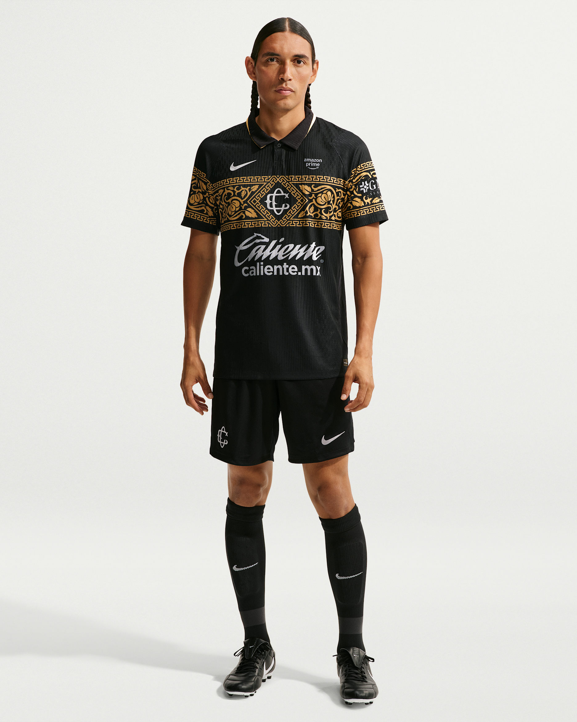 Shorts de futbol Nike Dri-FIT Replica C.D. Guadalajara 2026/27 Stadium Third - Negro/Oro genuino/Plata liso/Plata liso