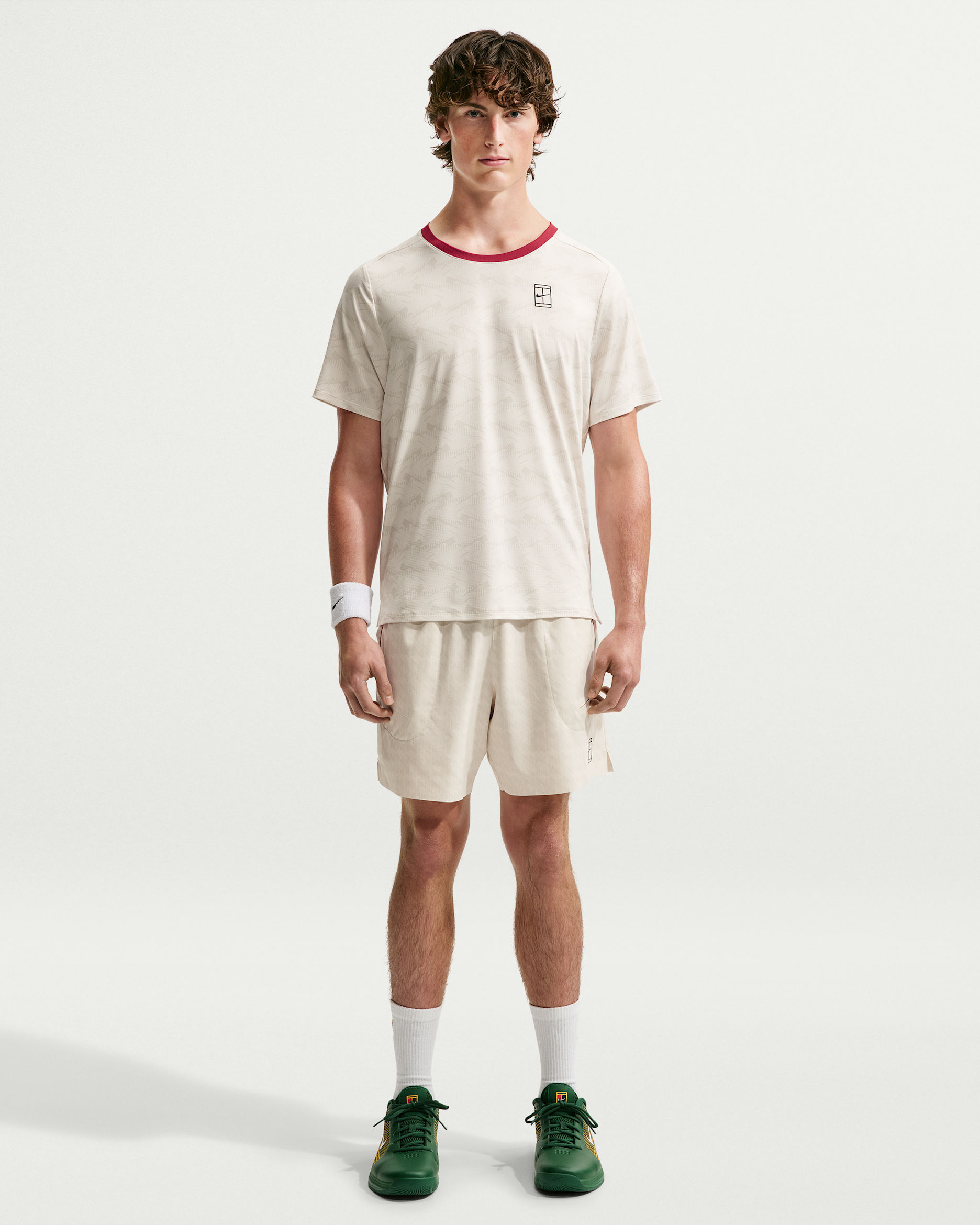 NikeCourt Advantage Men's Dri-FIT Tennis Shorts - Light Bone/Tough Red/Black