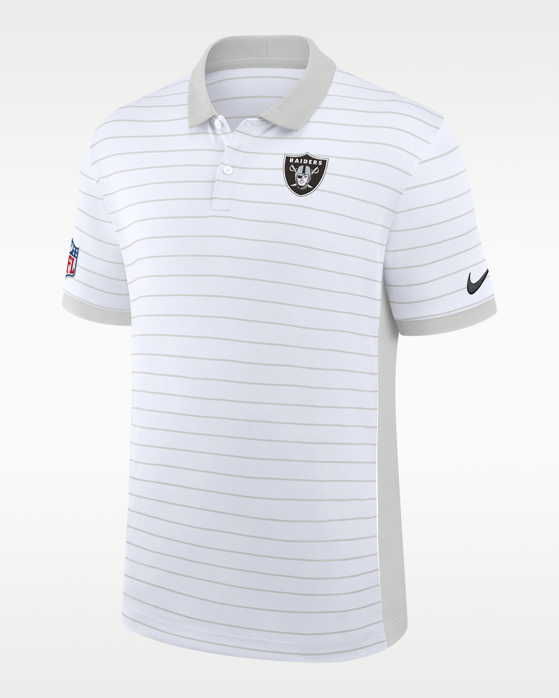 Las Vegas Raiders Sideline Victory Stripe Men's Nike Dri-FIT NFL Polo - White
