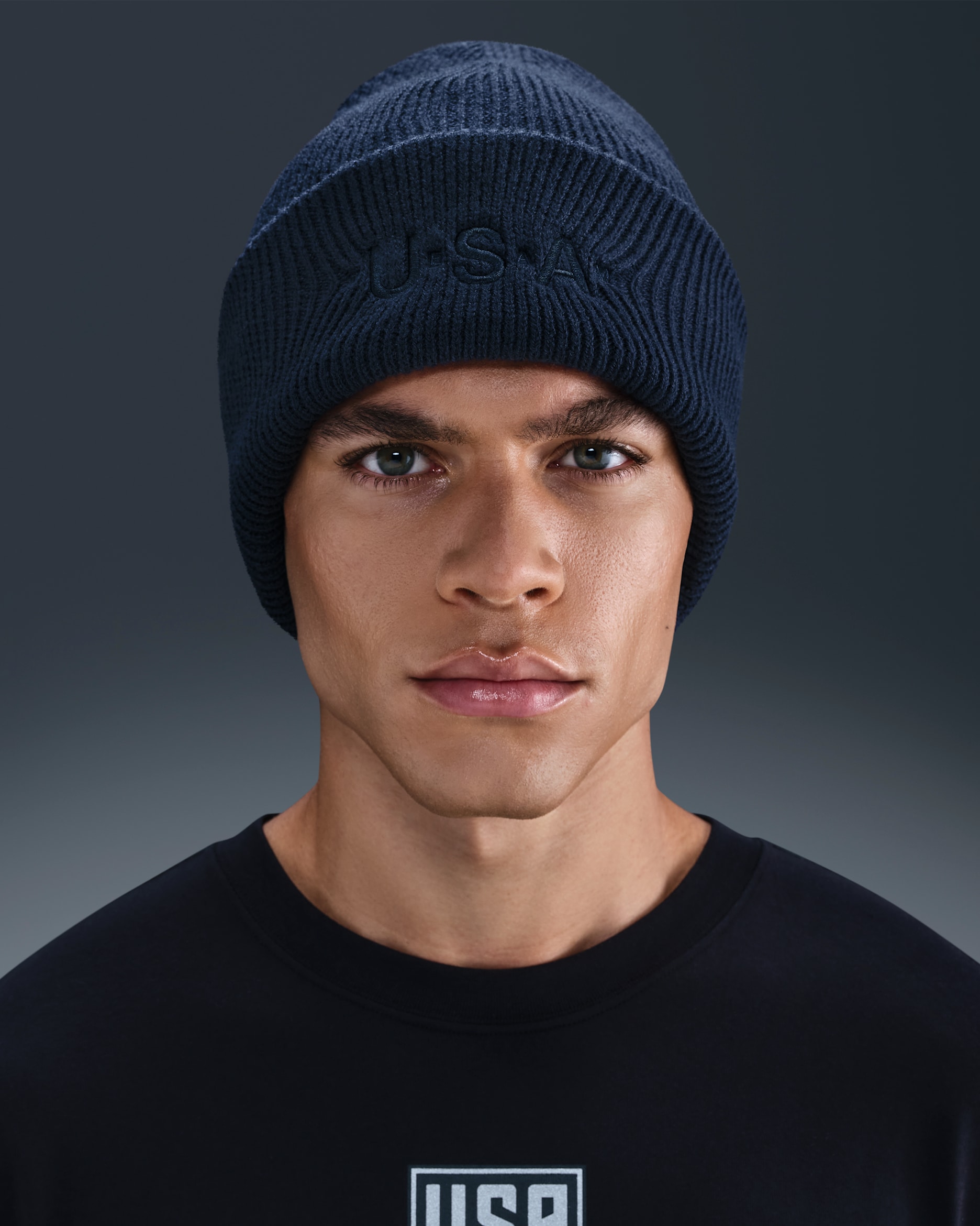 Nike USA Peak Beanie - Obsidian/Summit White