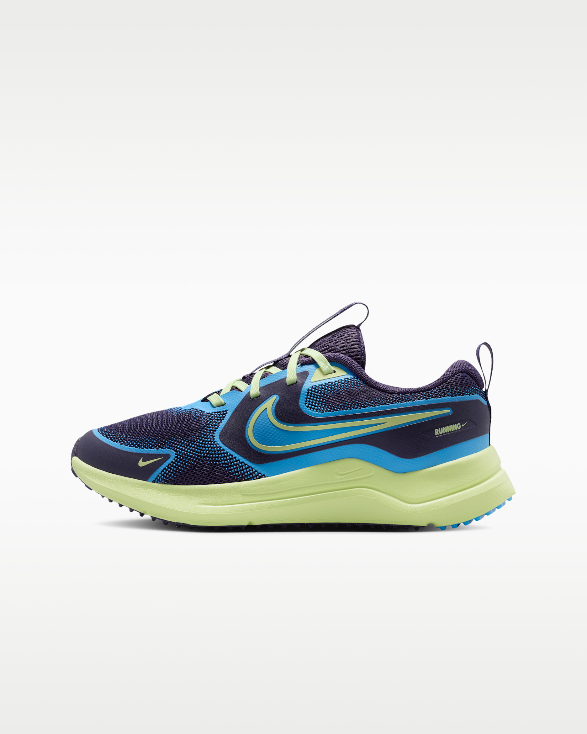 Nike Cosmic Runner Big Kids' Shoes - Dark Raisin/Light Liquid Lime/White/University Blue