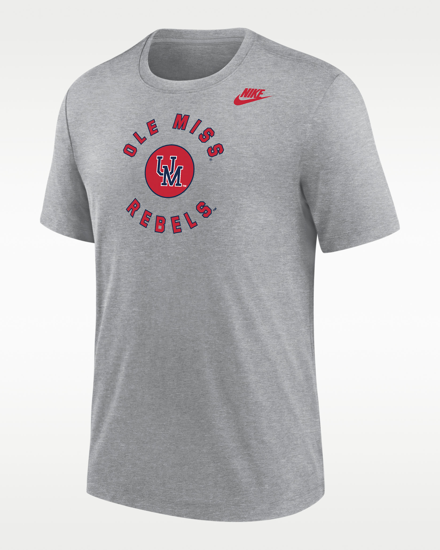 Ole Miss Rebels Men's Nike Football Tri-Blend T-Shirt - Dark Grey Heather