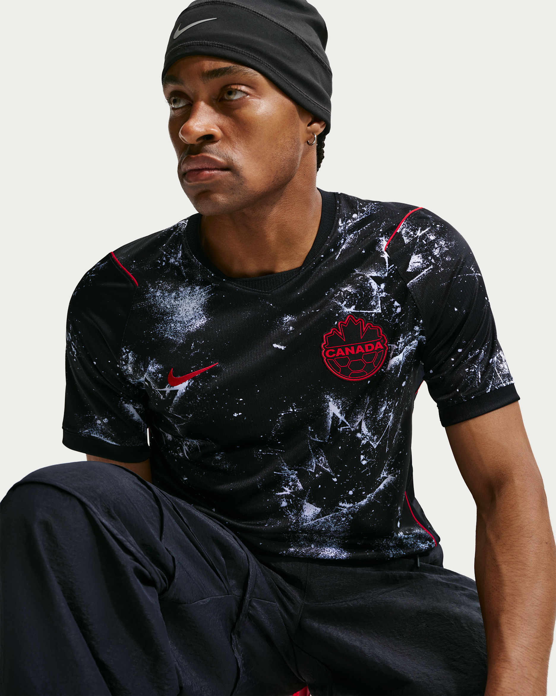 Canada (bortedrakt) Nike Dri-FIT replika fotballtrøye til herre - Svart/Hvit/University Red