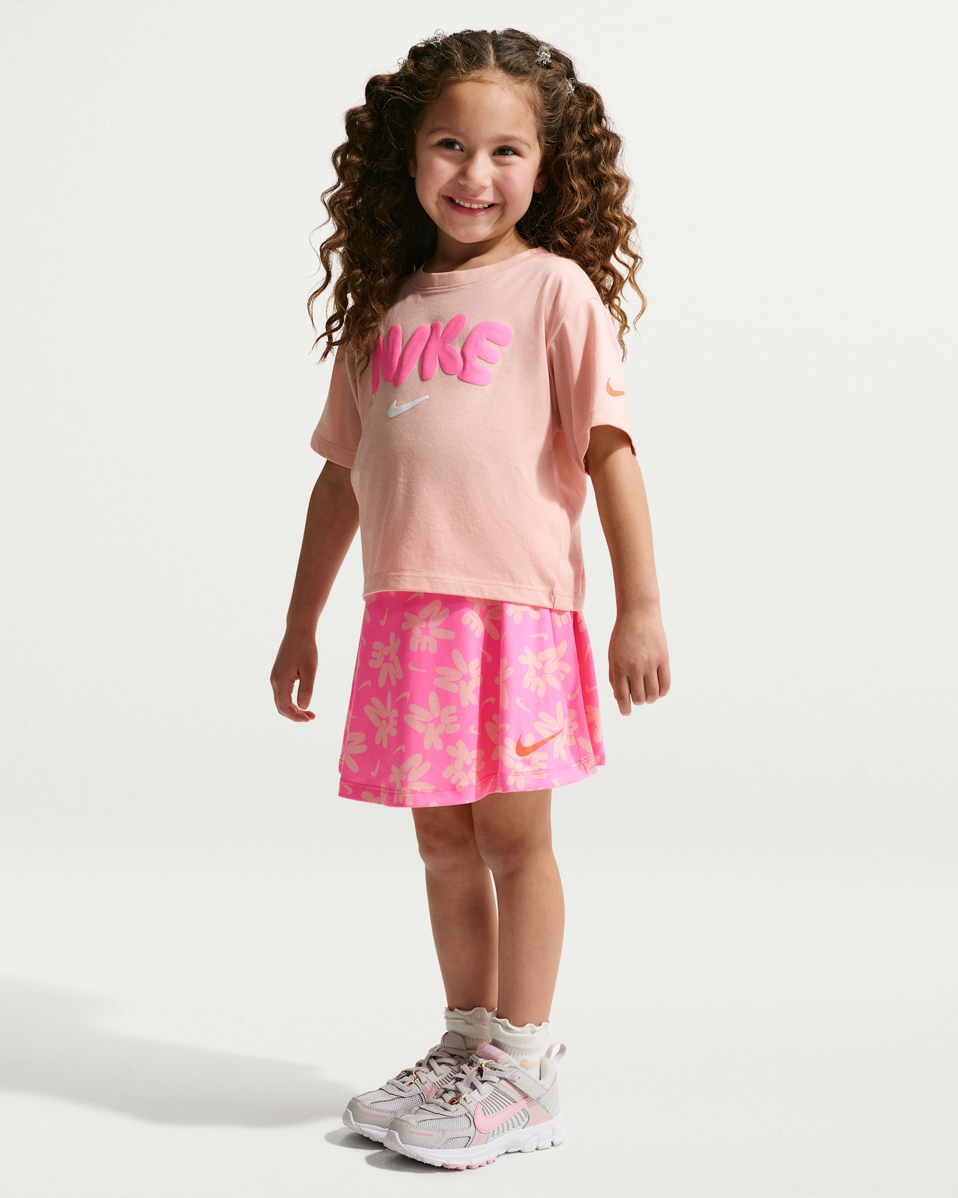 나이키 볼드 플레이 리틀키즈 드라이 핏 투피스 스쿠터 세트 - 핑크 글로우