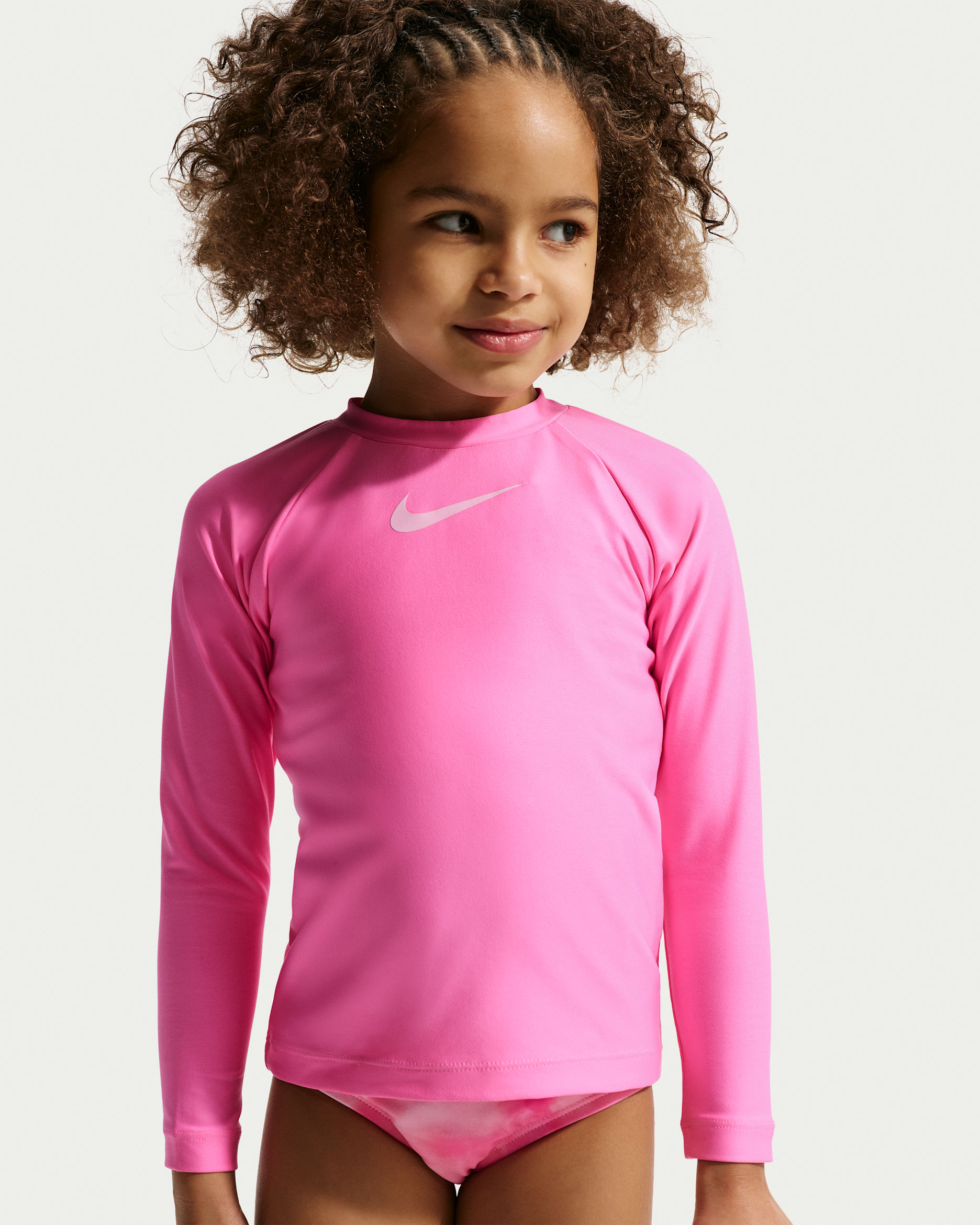 Nike Swim Little Kid's (Girls') Long Sleeve Hydroguard + Midkini Set - Pink Glow/Pink Foam