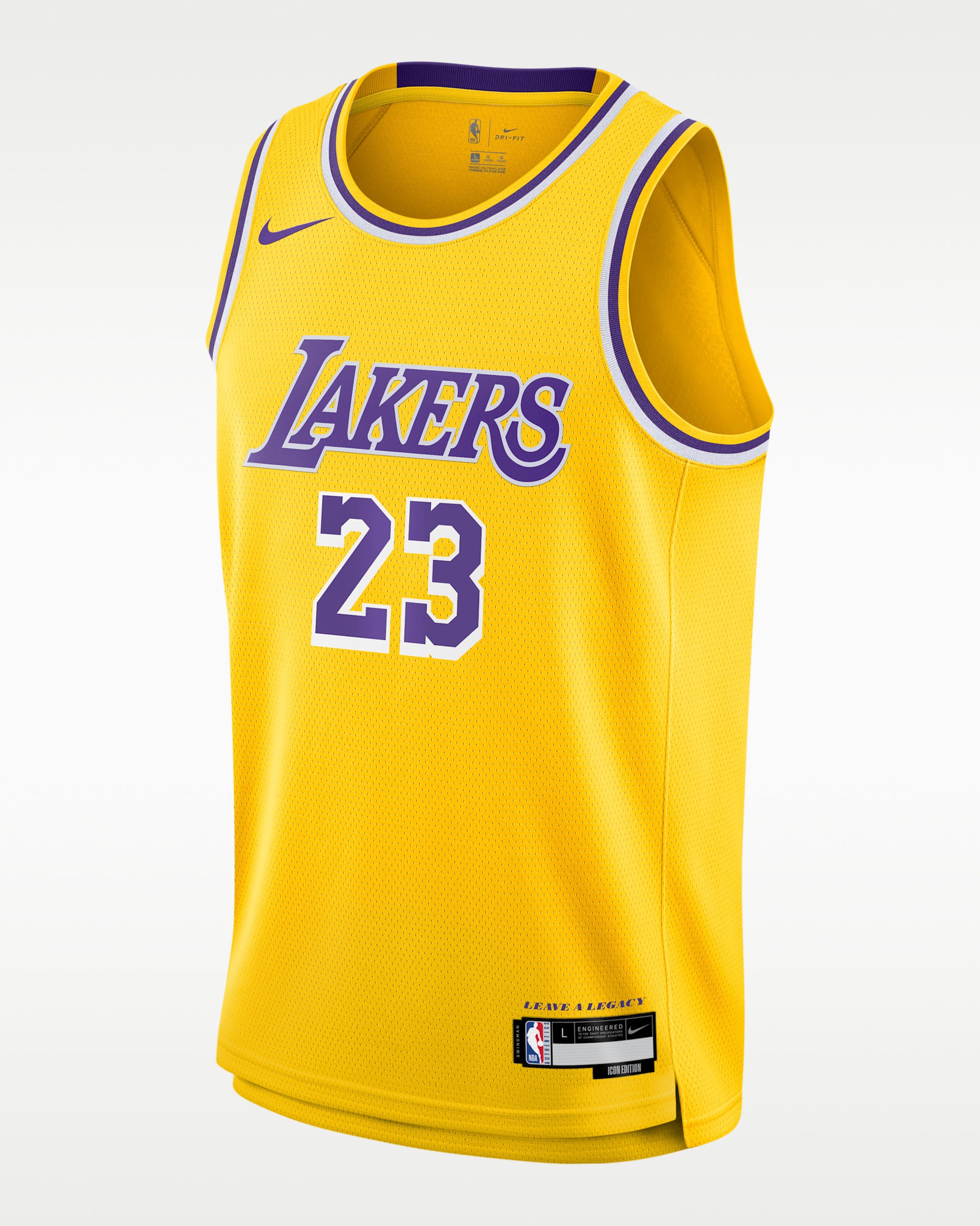 Jersey de alero polivalente Nike NBA para niños talla grande LeBron James Los Angeles Lakers 2023/24 Icon Edition - Amarillo