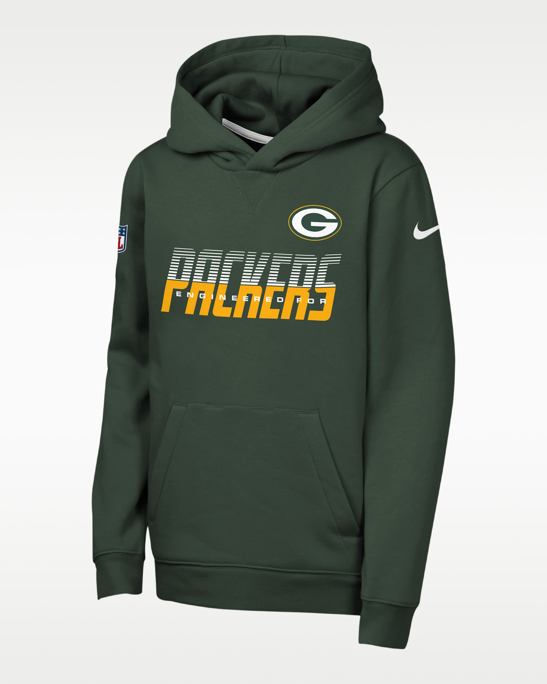 Sudadera con gorro sin cierre Nike de la NFL para niños talla grande Green Bay Packers Sideline - Verde