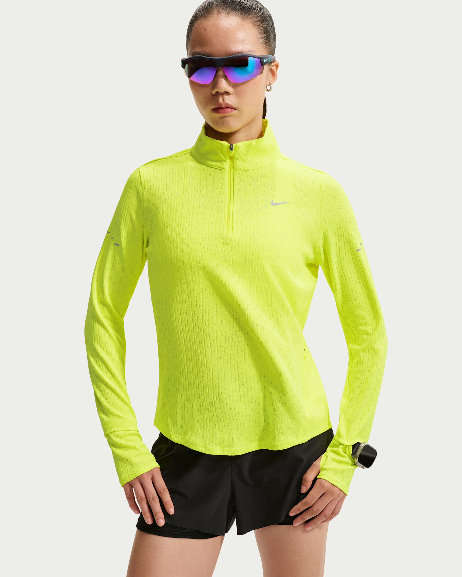 Nike Swift Women's Aero-FIT 1/4-Zip Running Top - Lemon Venom