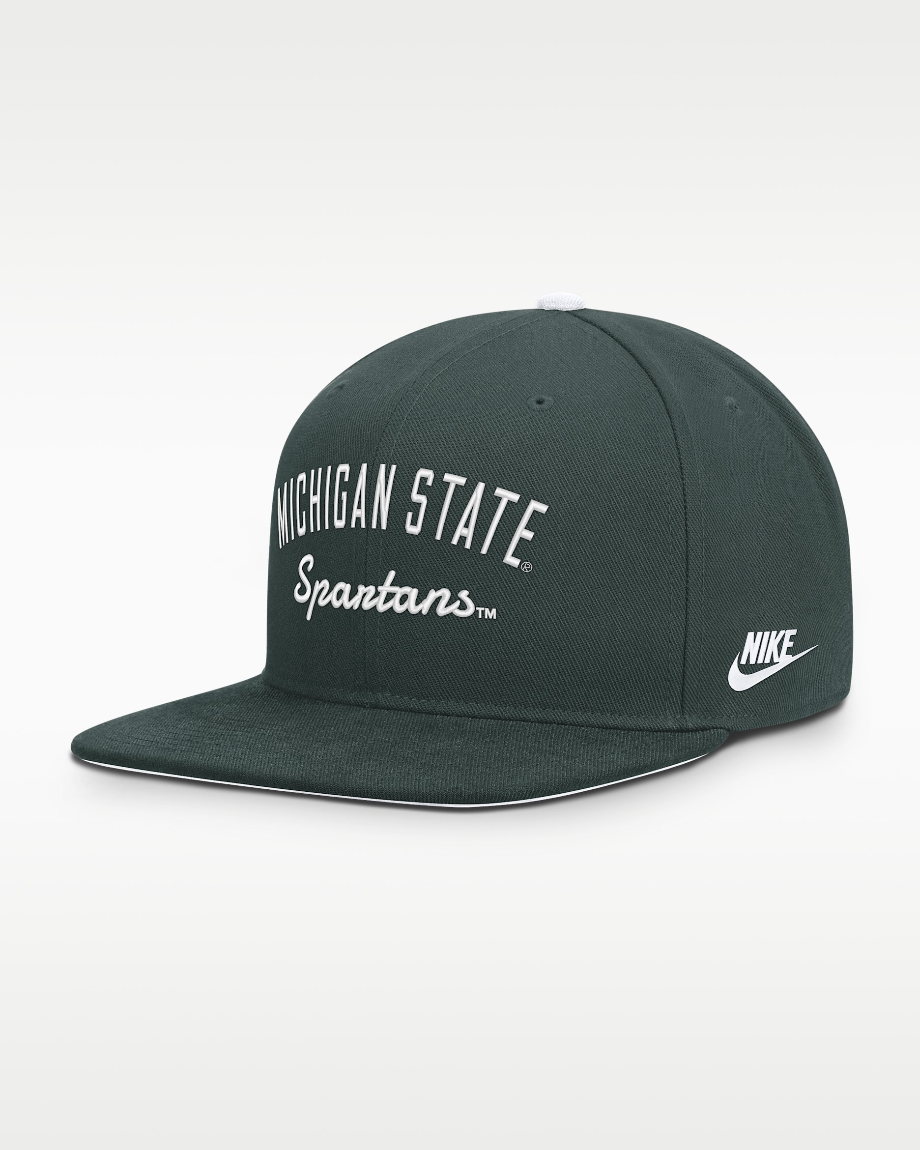 Gorra universitaria Nike Dri-FIT ajustable para hombre Michigan State Legacy Pro - Verde bosque