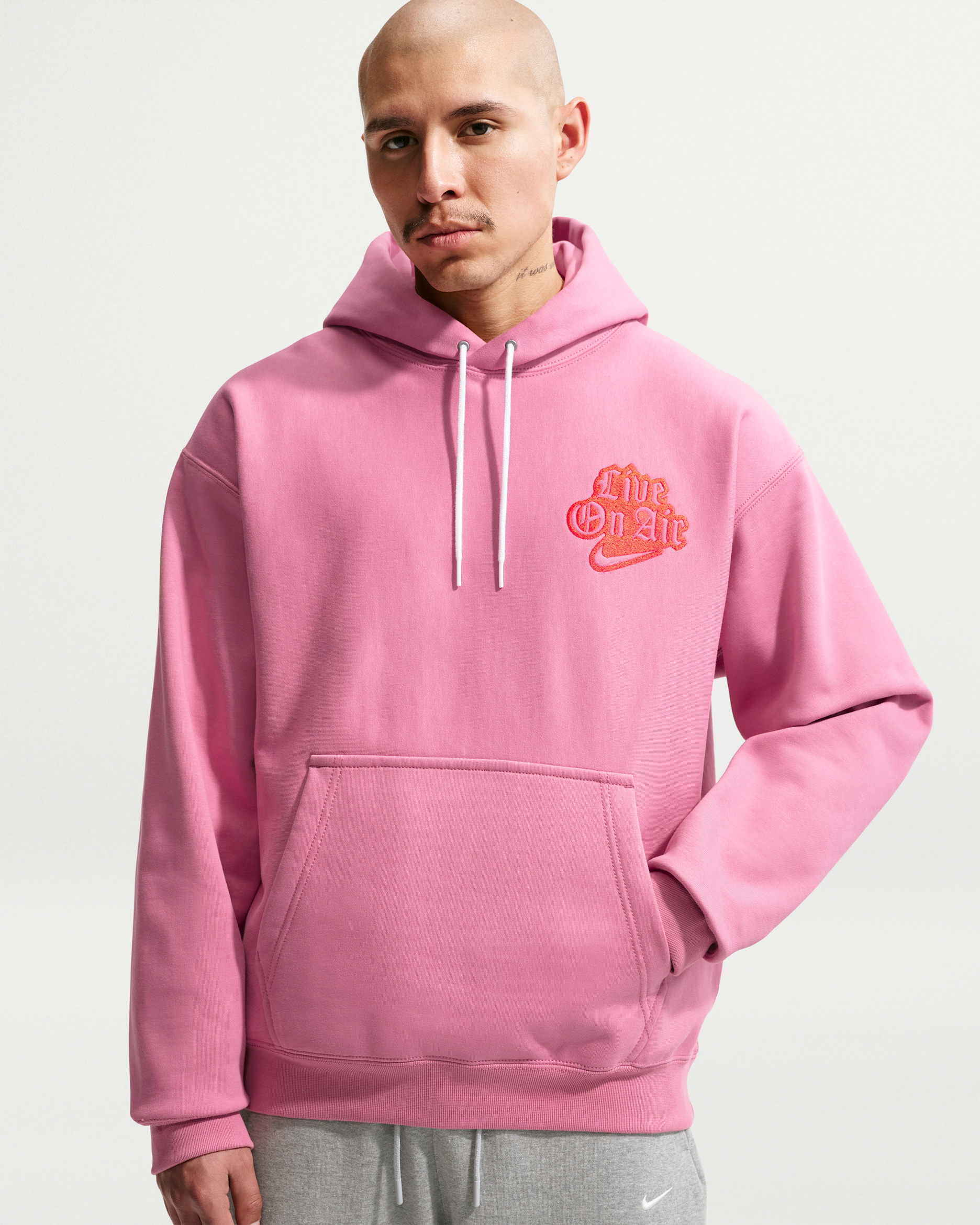 Nike Solo Swoosh Fleece-Hoodie für Herren - Peony
