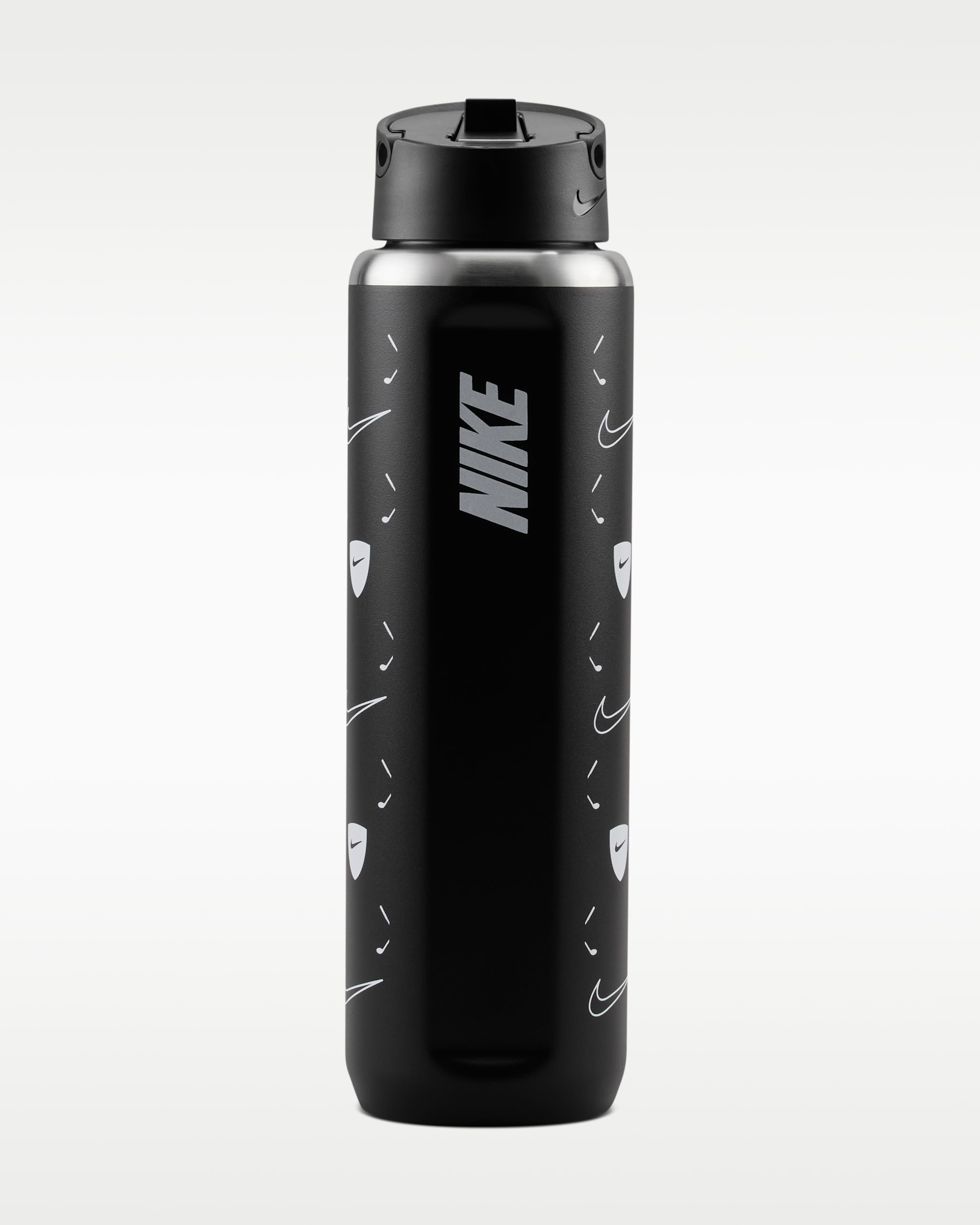 Nike Recharge Stainless-Steel Straw Bottle (24oz) - Black/White/White