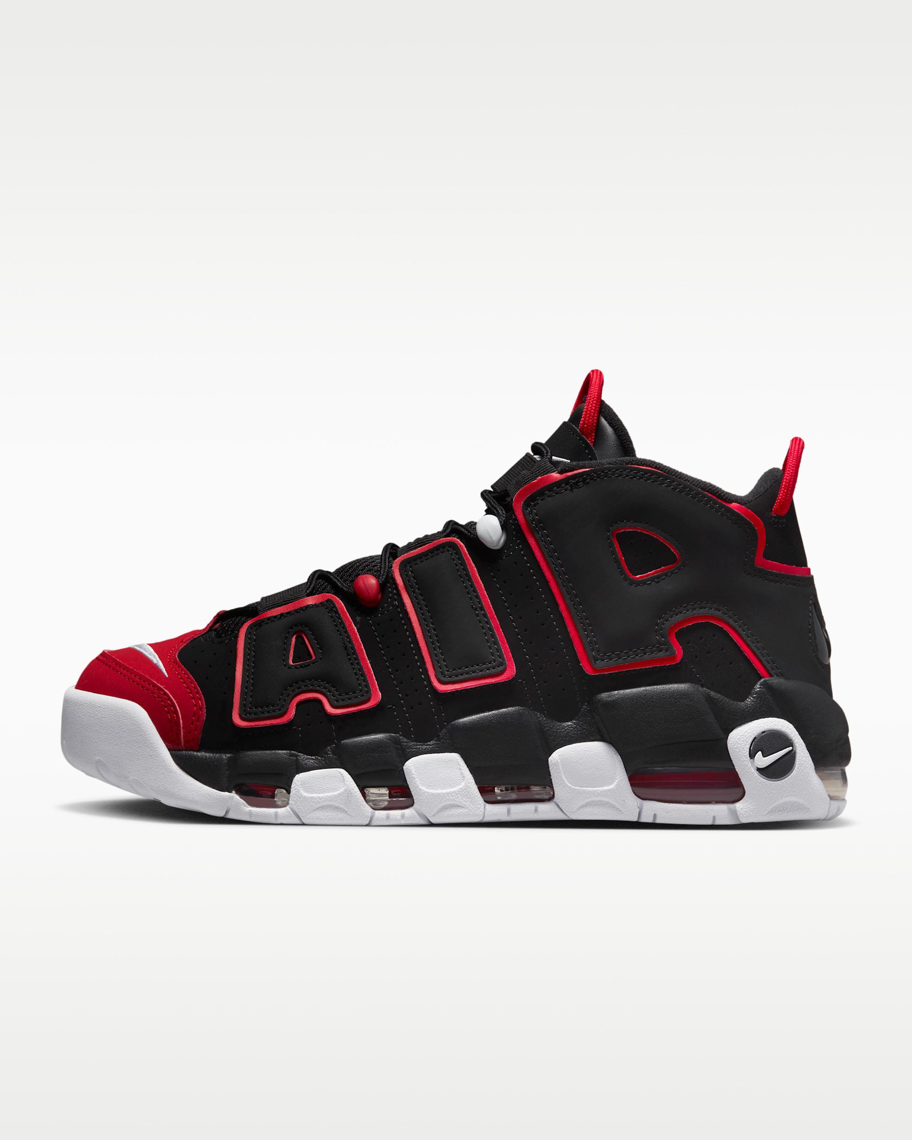 รองเท้าผู้ชาย Nike Air More Uptempo '96 - ดำ/University Red/ขาว/ดำ