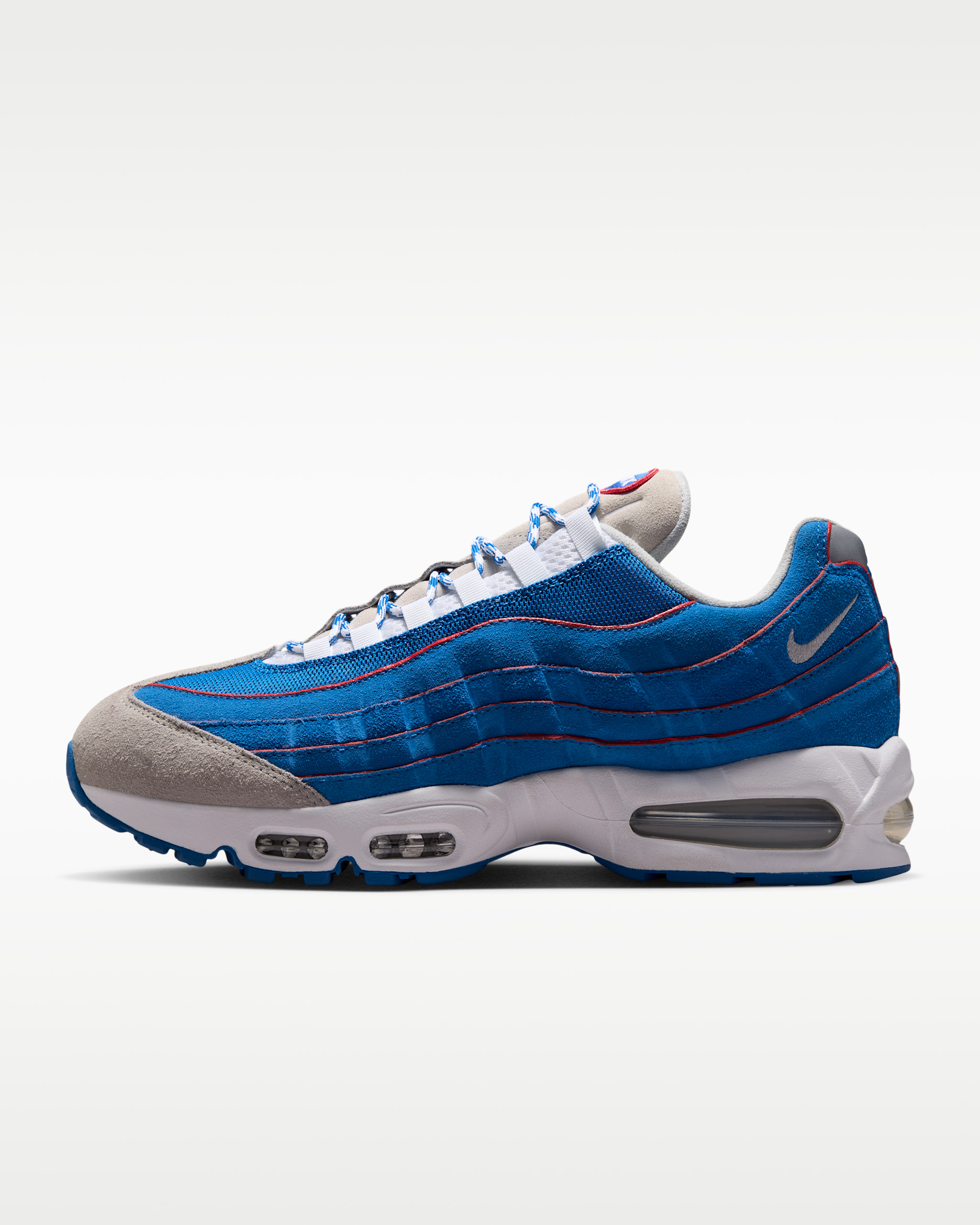 Tenis Nike Air Max 95 Big Bubble para hombre - Azul zafiro/Blanco/Gris humo claro/Plata metalizado