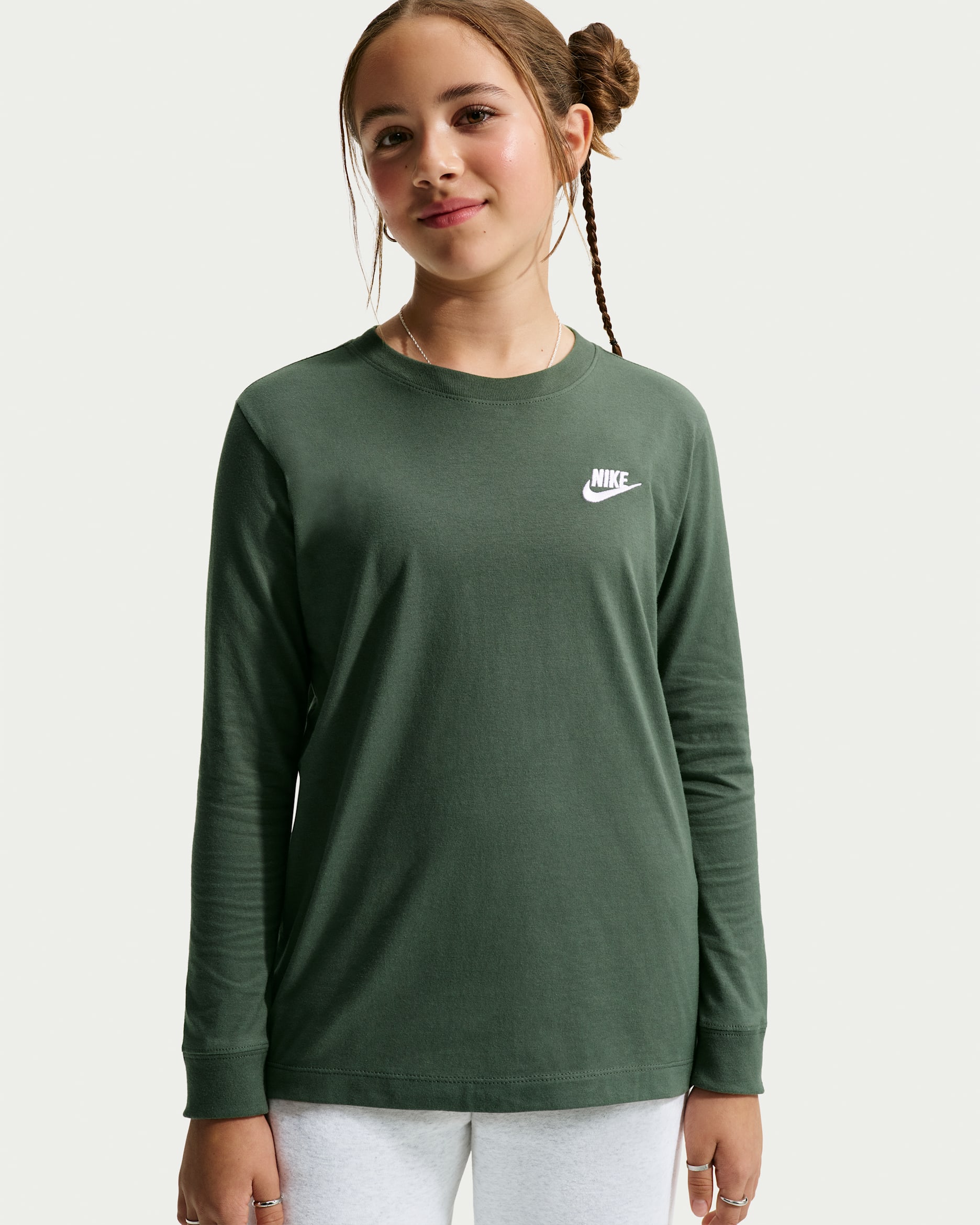 T-shirt à manches longues Nike Sportswear pour ado - Camo Green