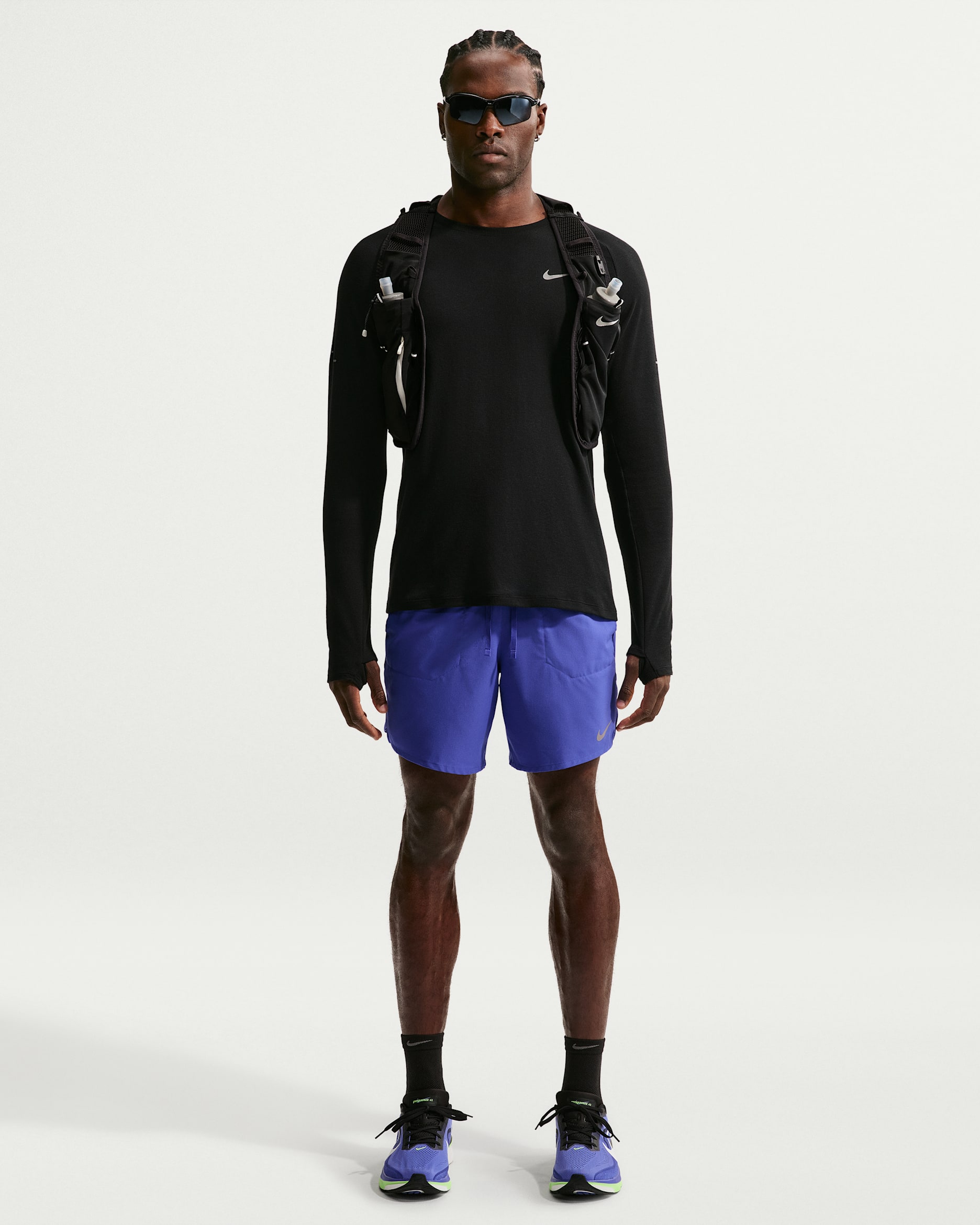 Nike Stride Dri-FIT 2-i-1 løpeshorts til herre (18 cm) - Lapis