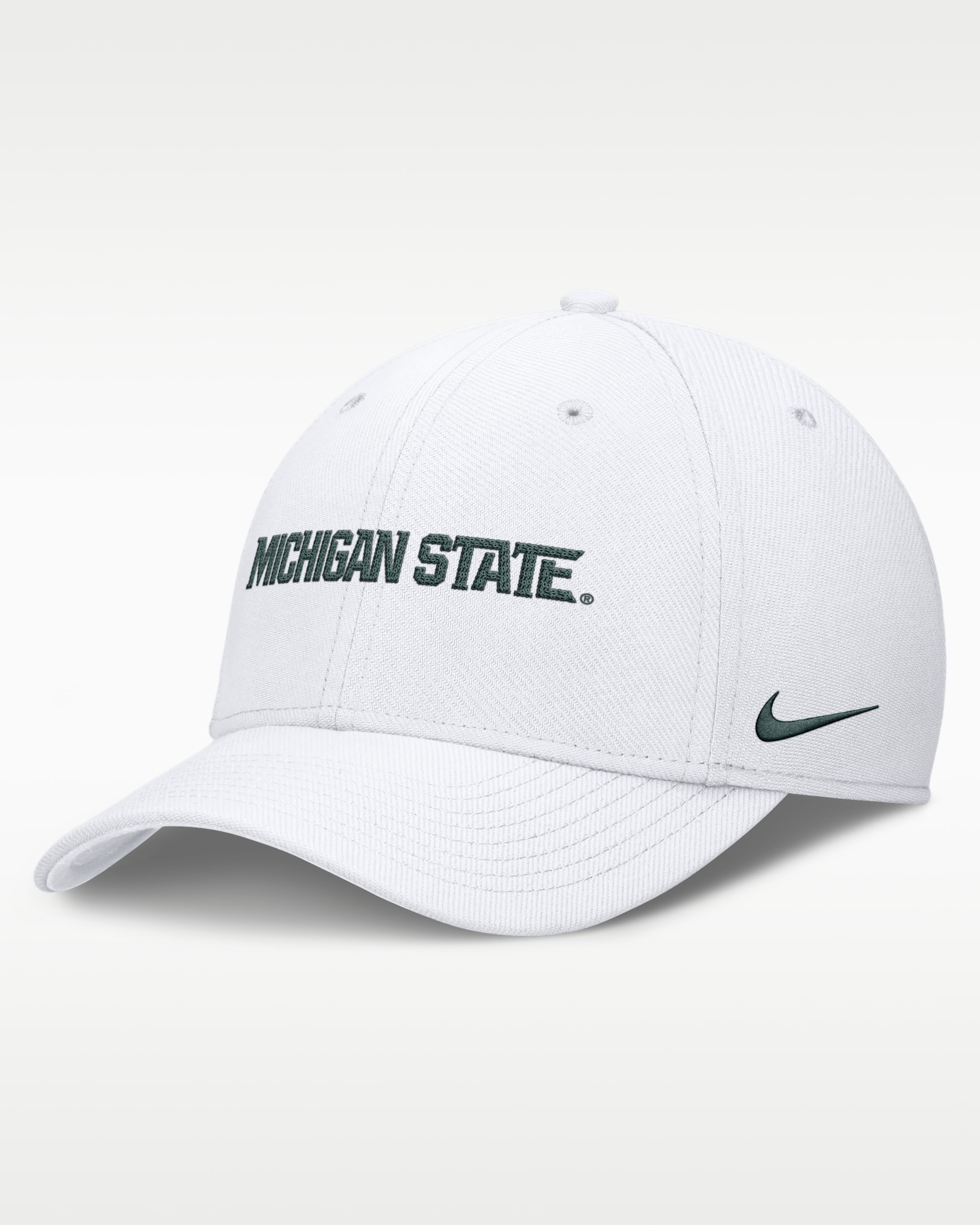 Michigan State Classic Swooshflex Men's Nike Dri-FIT College Hat - White