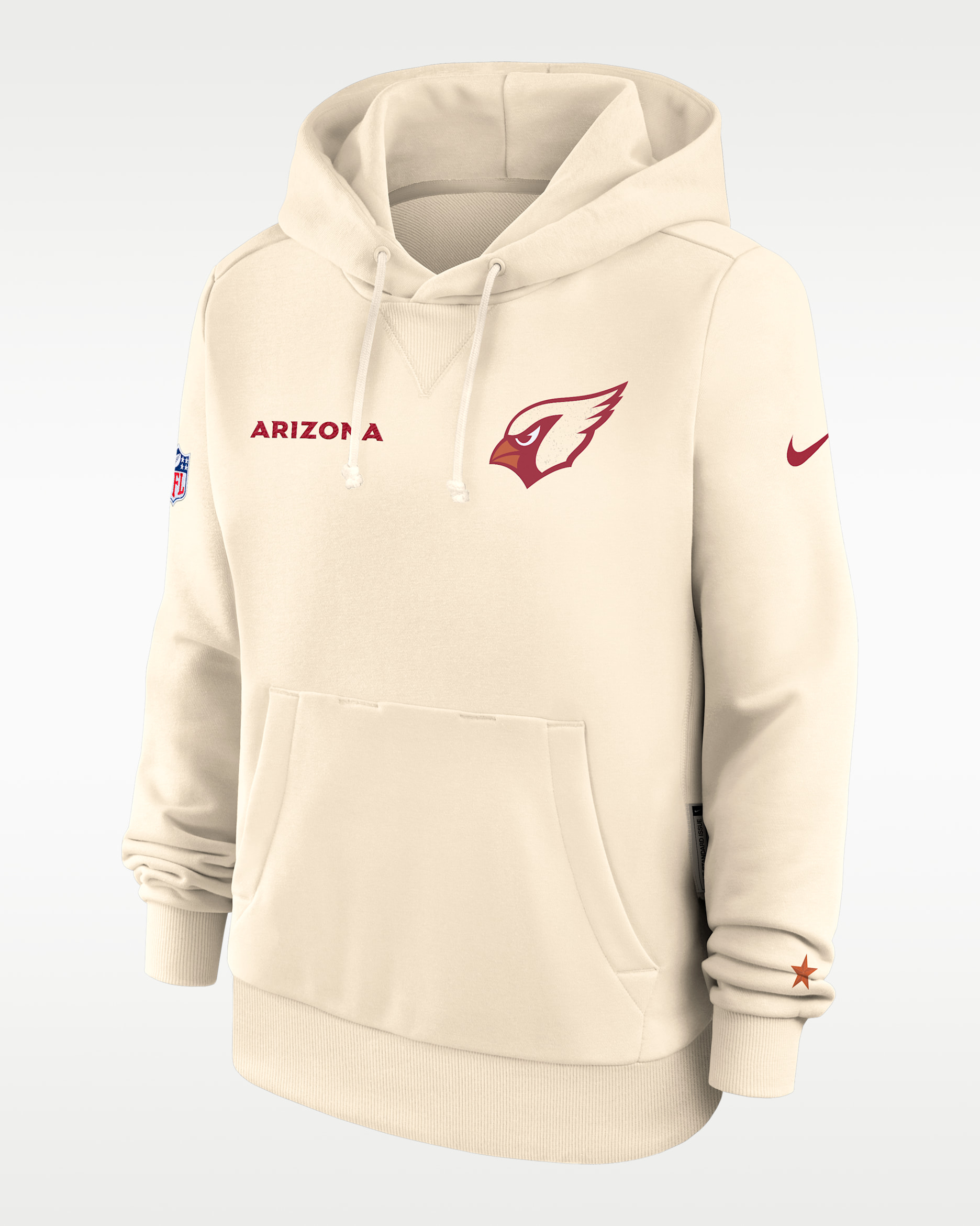 Arizona Cardinals Rivalries Collection Sideline Women's Nike Dri-FIT NFL Pullover Hoodie - Natural