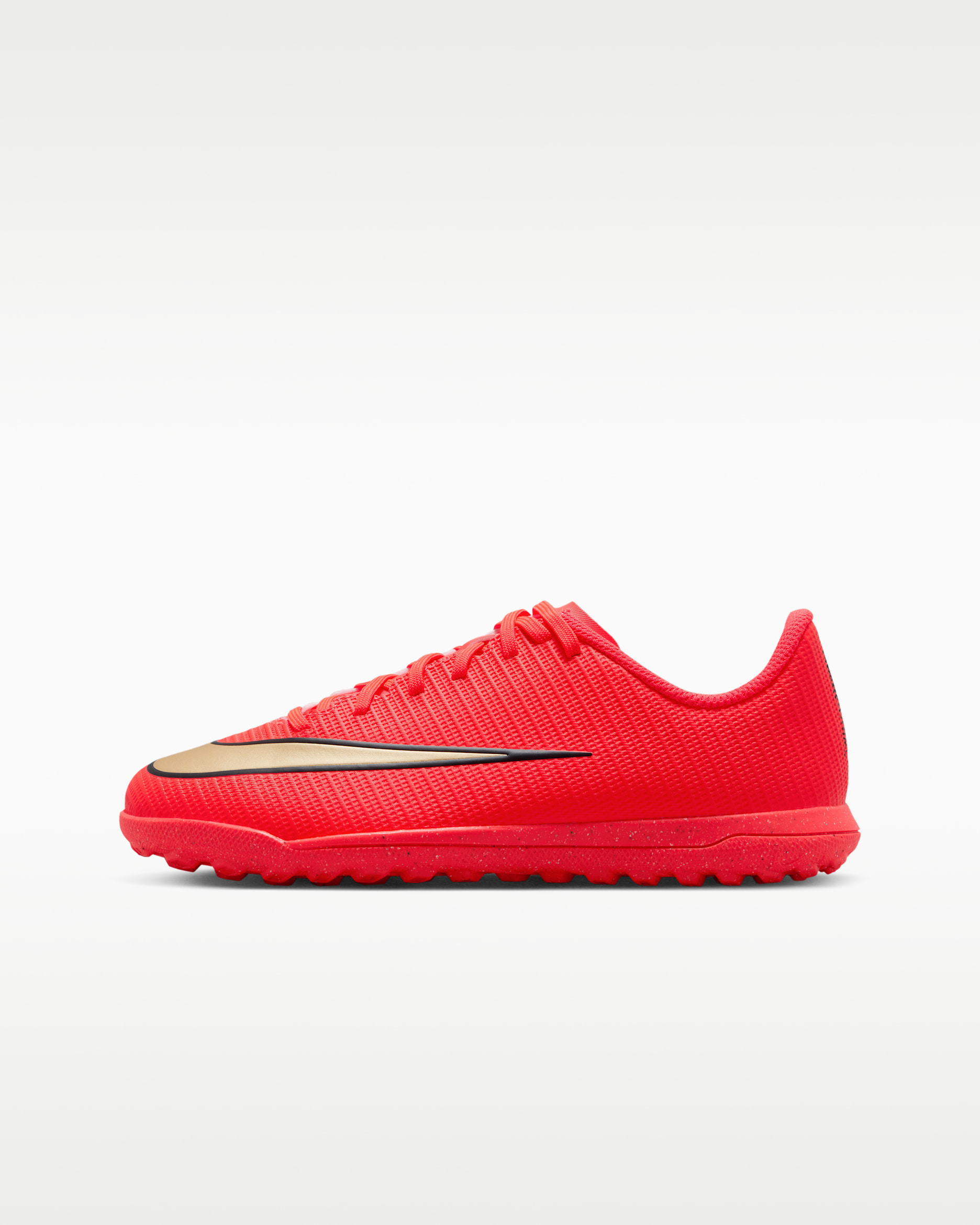 Nike Jr. Mercurial Vapor 17 Club Big Kids' Turf Low-Top Soccer Shoes - Bright Crimson/Blur
