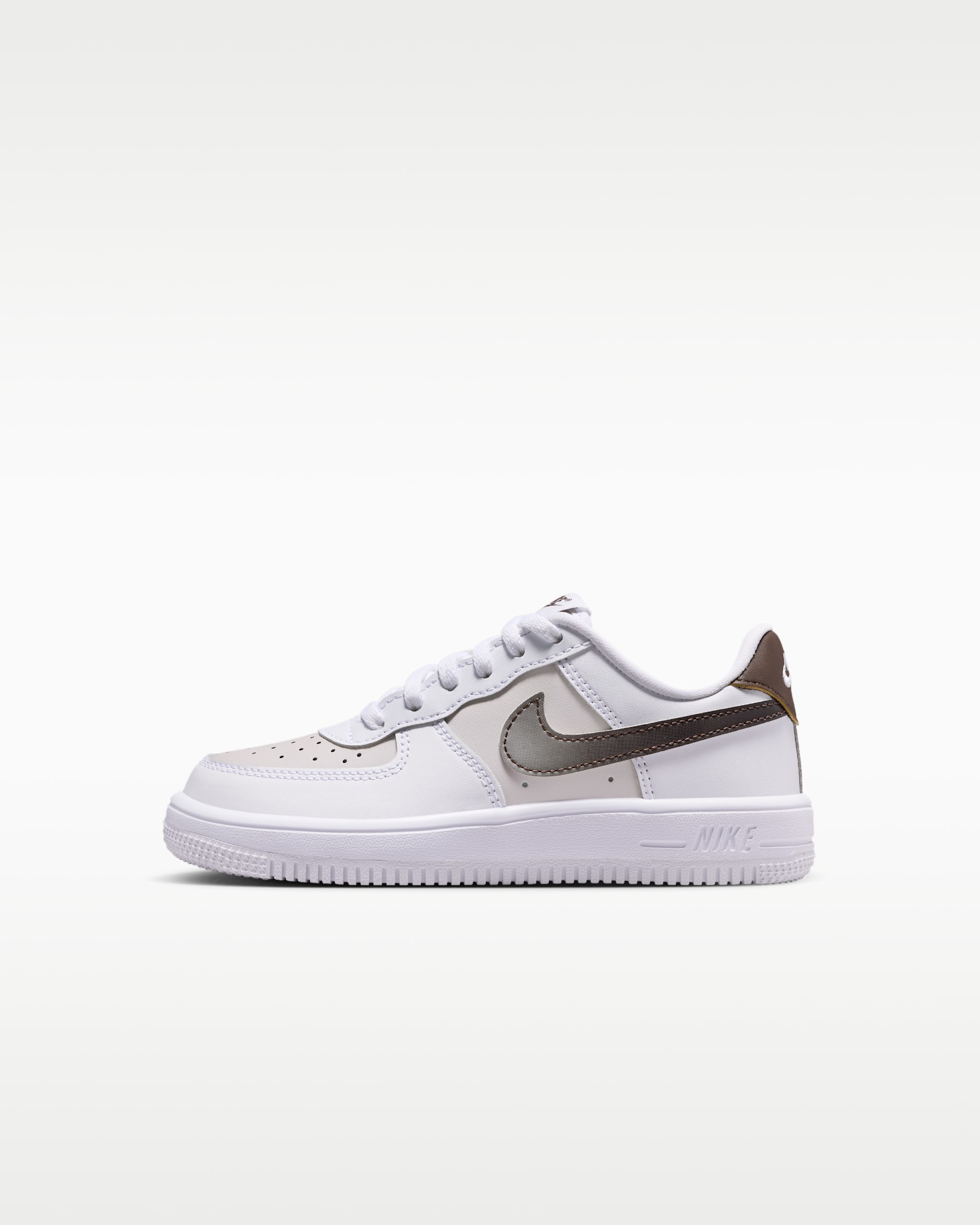 Scarpa Nike Force 1 Low – Bambino/a - Bianco/Baroque Brown/Phantom/College Grey