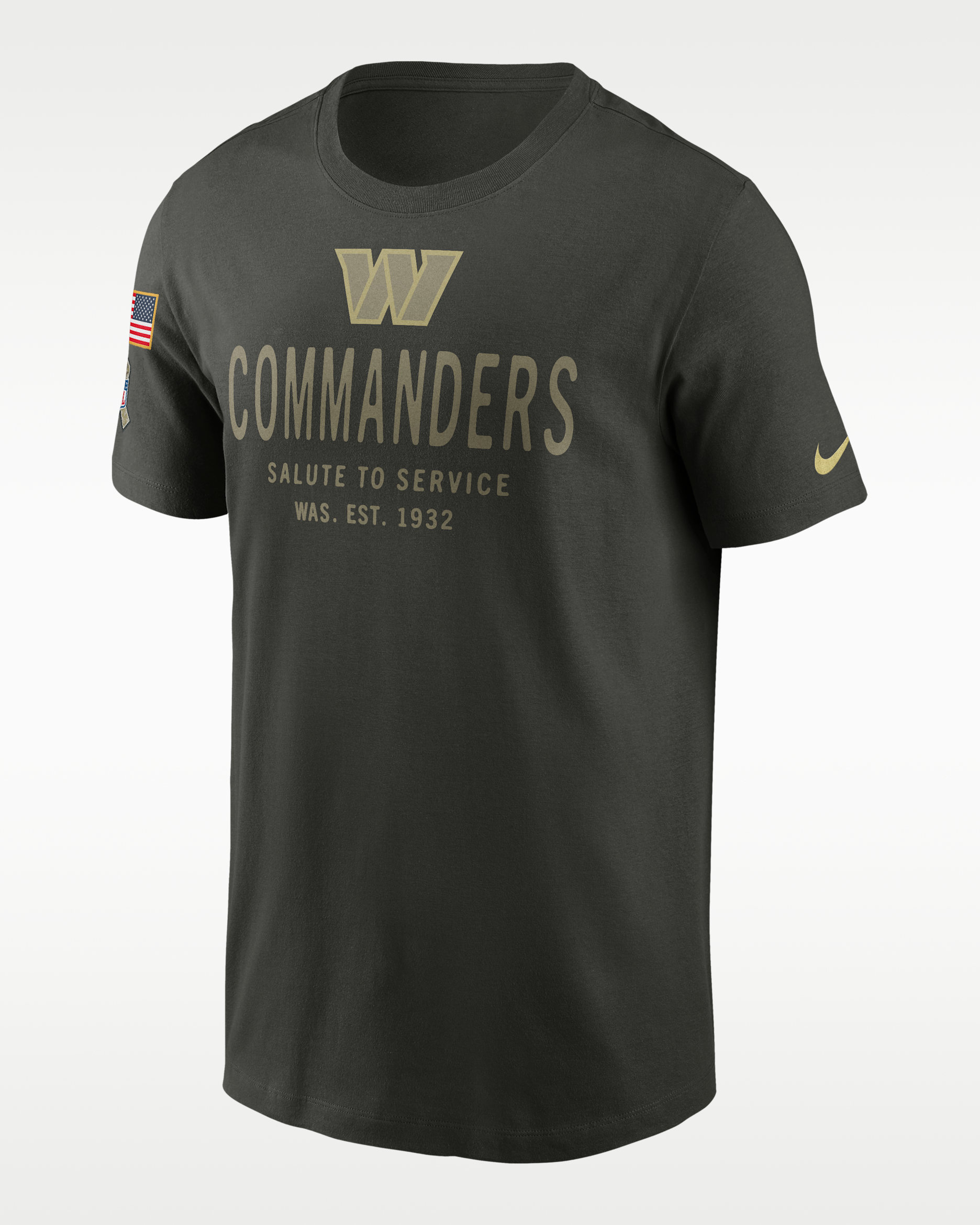 Playera Nike Dri-FIT de la NFL para hombre Washington Commanders Salute to Service Sideline Primary Edge - Verde bosque