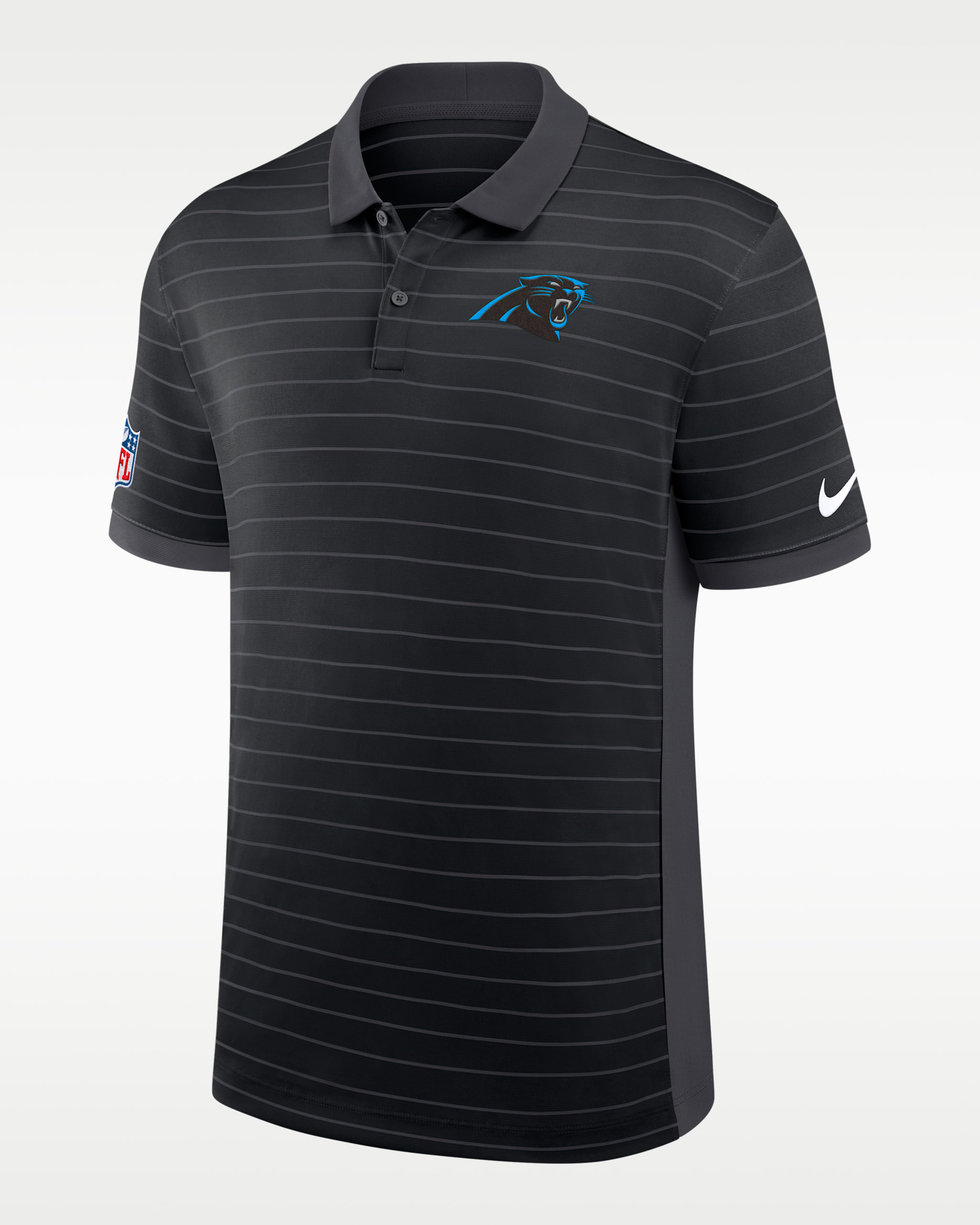 Polo Nike Dri-FIT de la NFL para hombre Carolina Panthers Sideline Victory Stripe - Negro
