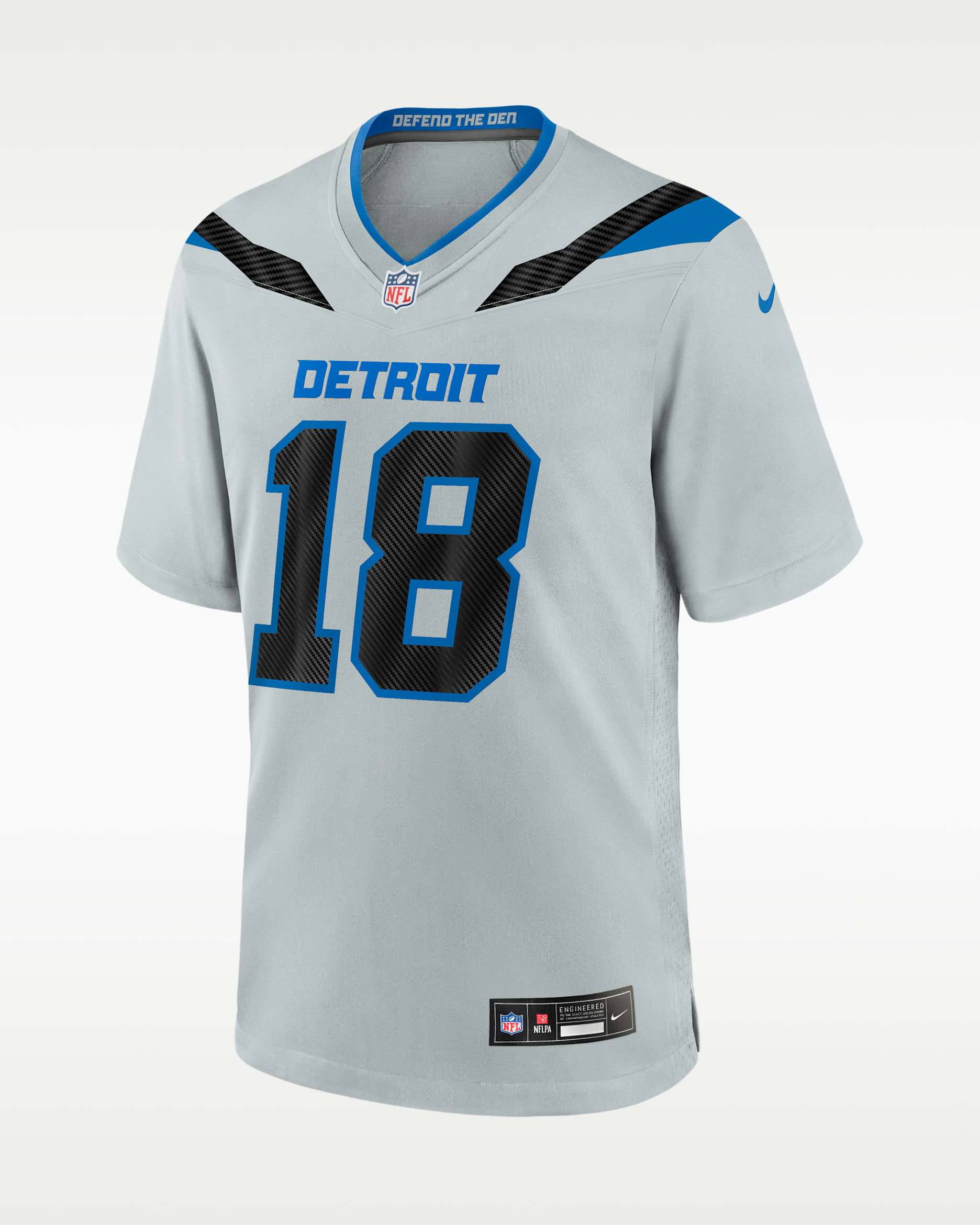 Isaac TeSlaa Detroit Lions Rivalries Collection Men's Nike NFL Game Jersey - Silver