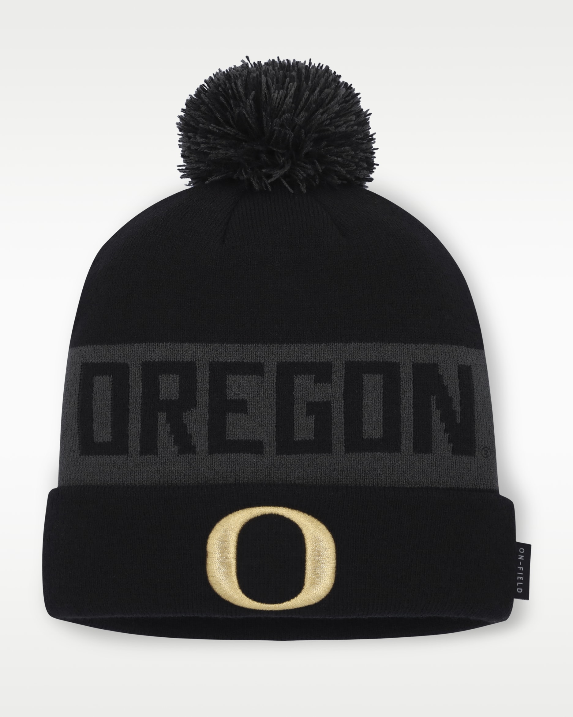 Oregon Alt Peak Men's Nike College Cuffed Pom Beanie - Black
