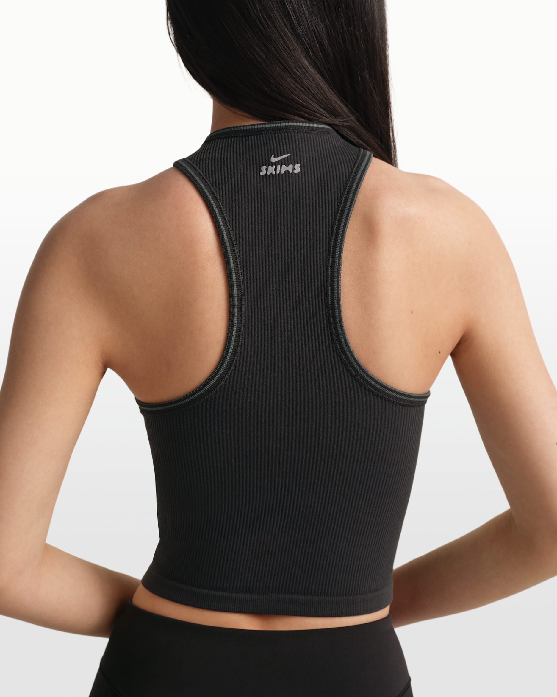 NikeSKIMS Ribbed Seamless Women's Racerneck Tank Top - NSKM OBSIDIAN/NSKM ARMOR