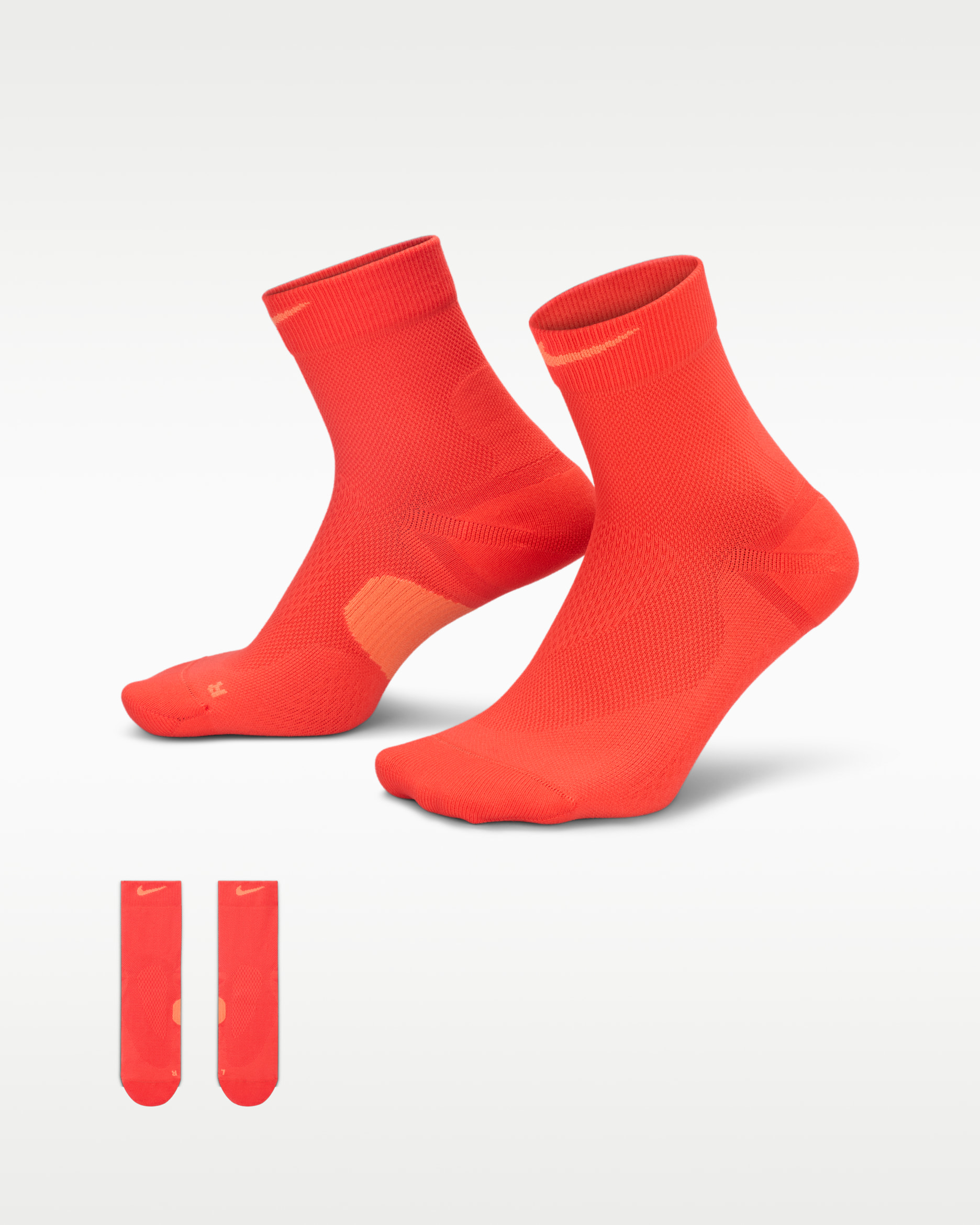 Nike Running Midweight Micro Crew Socks (1 Pair) - Light Crimson/Turf Orange/Turf Orange
