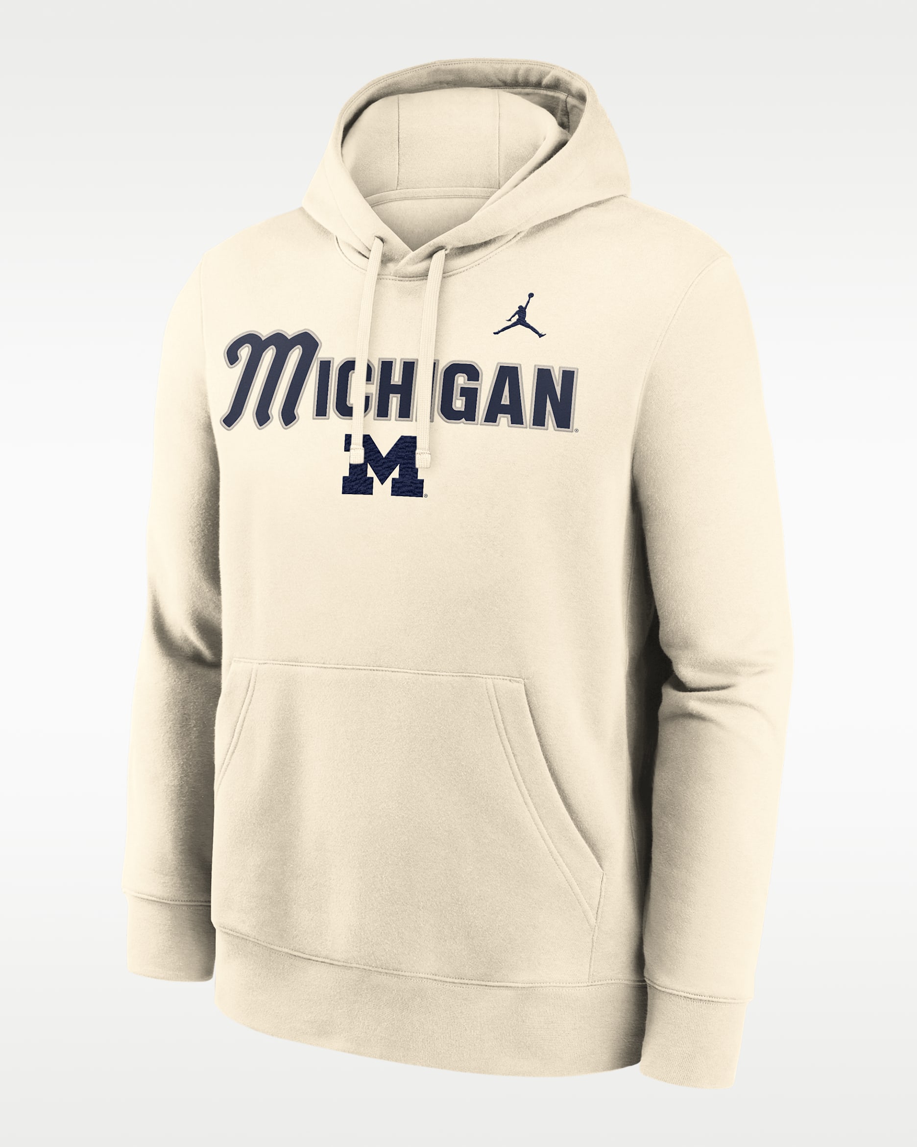 Michigan Primetime Club Men's Nike College Pullover Hoodie - Natural