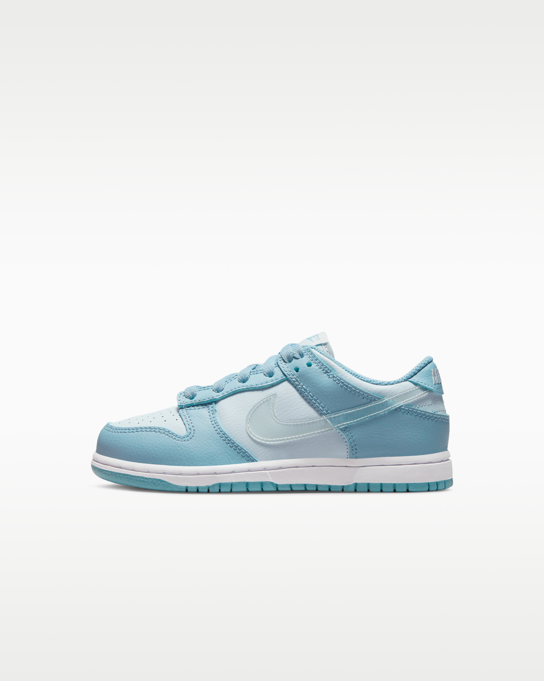 Nike Dunk Low Younger Kids' Shoes - Aura/Worn Blue/White/Clear