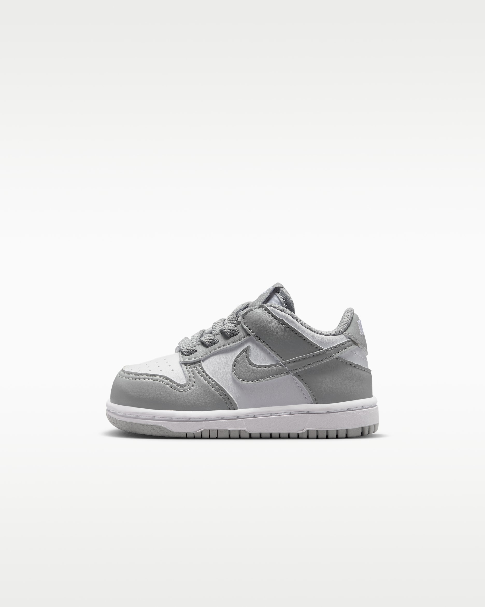 Nike Dunk Low Baby/Toddler Shoes - White/White/Light Smoke Grey