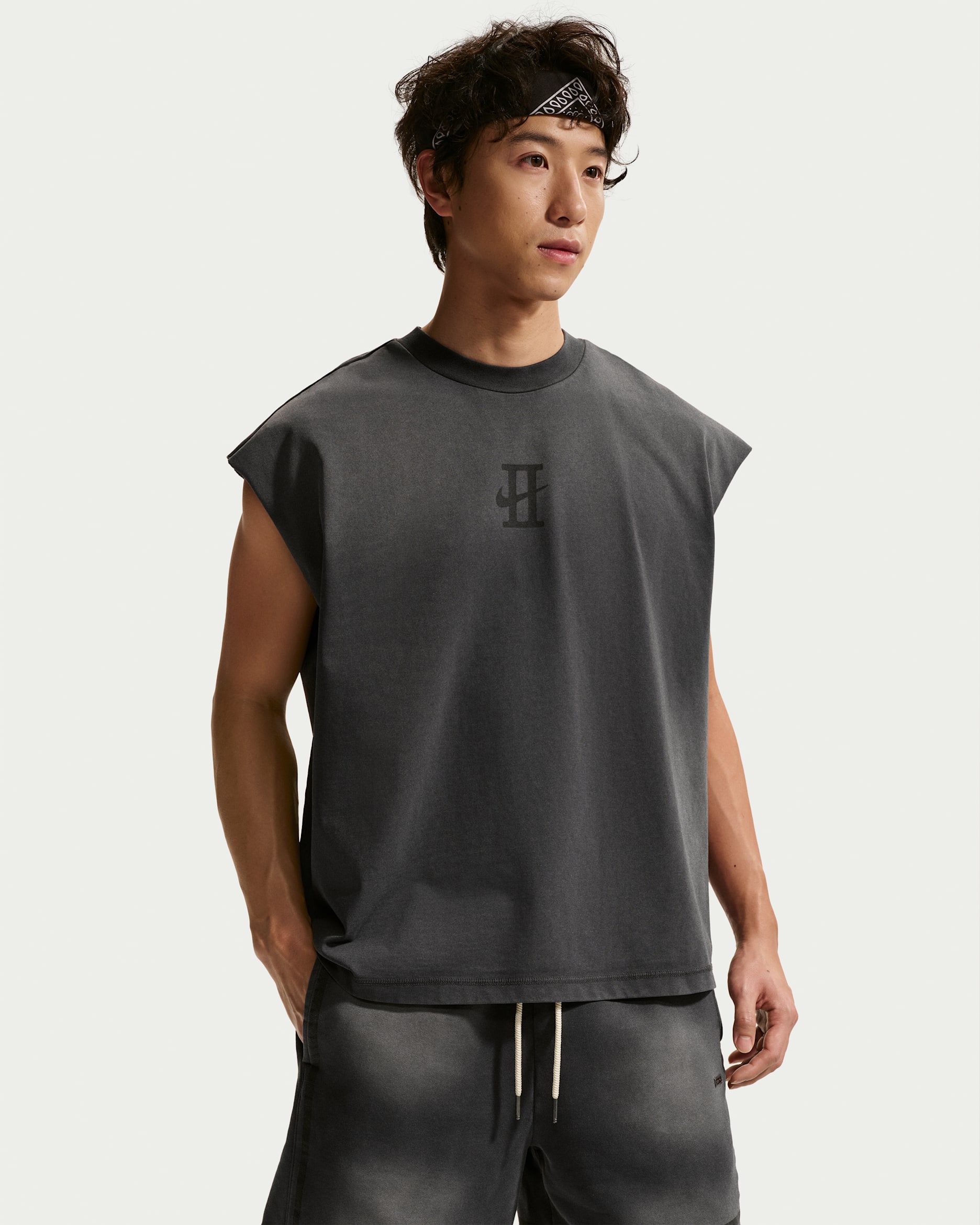 북 스탠다드 이슈 남성 드라이 핏 민소매 게임 탑 - 블랙/블랙