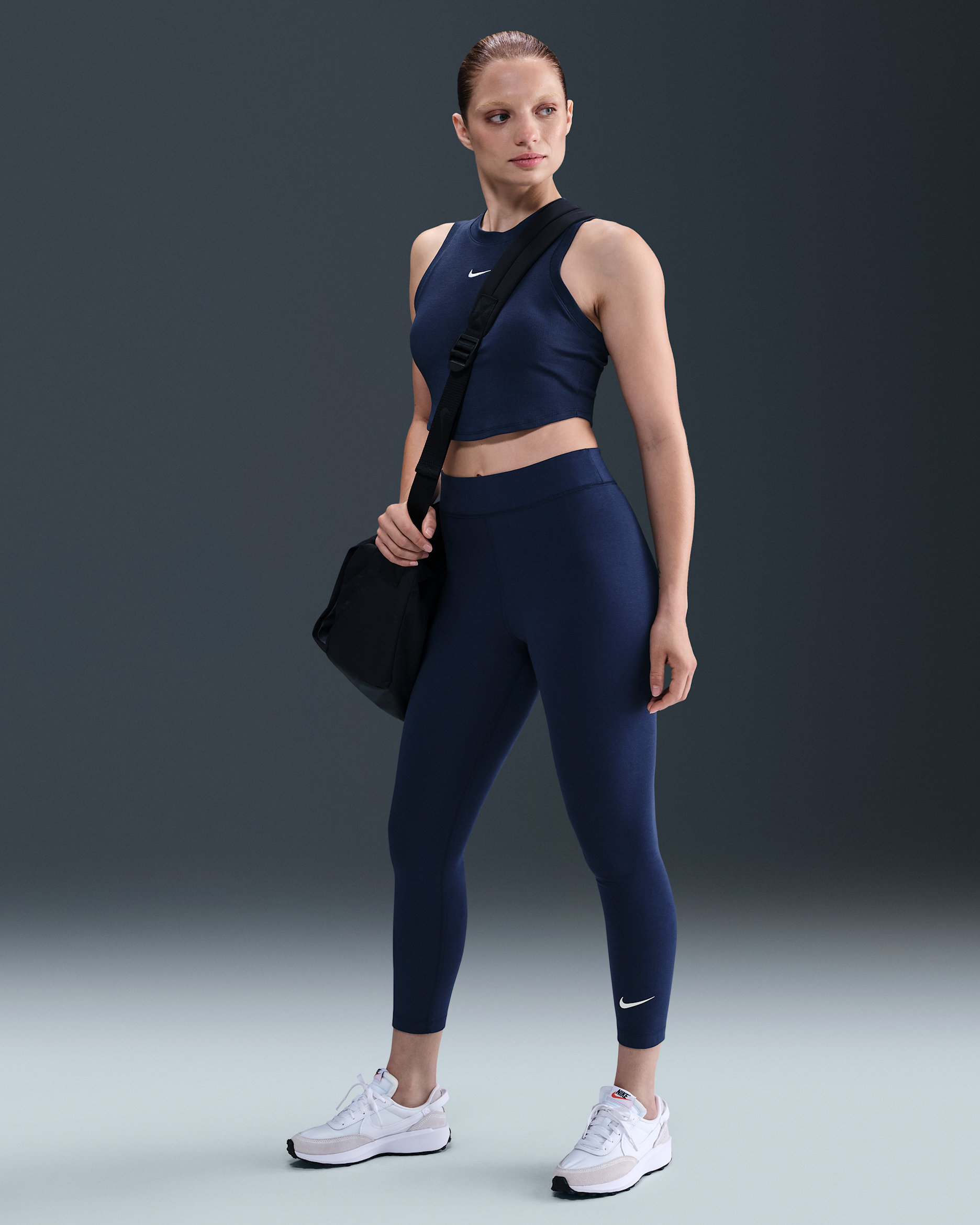 Nike Sportswear Classic Women's High-Waisted 7/8 Leggings - Midnight Navy/Sail