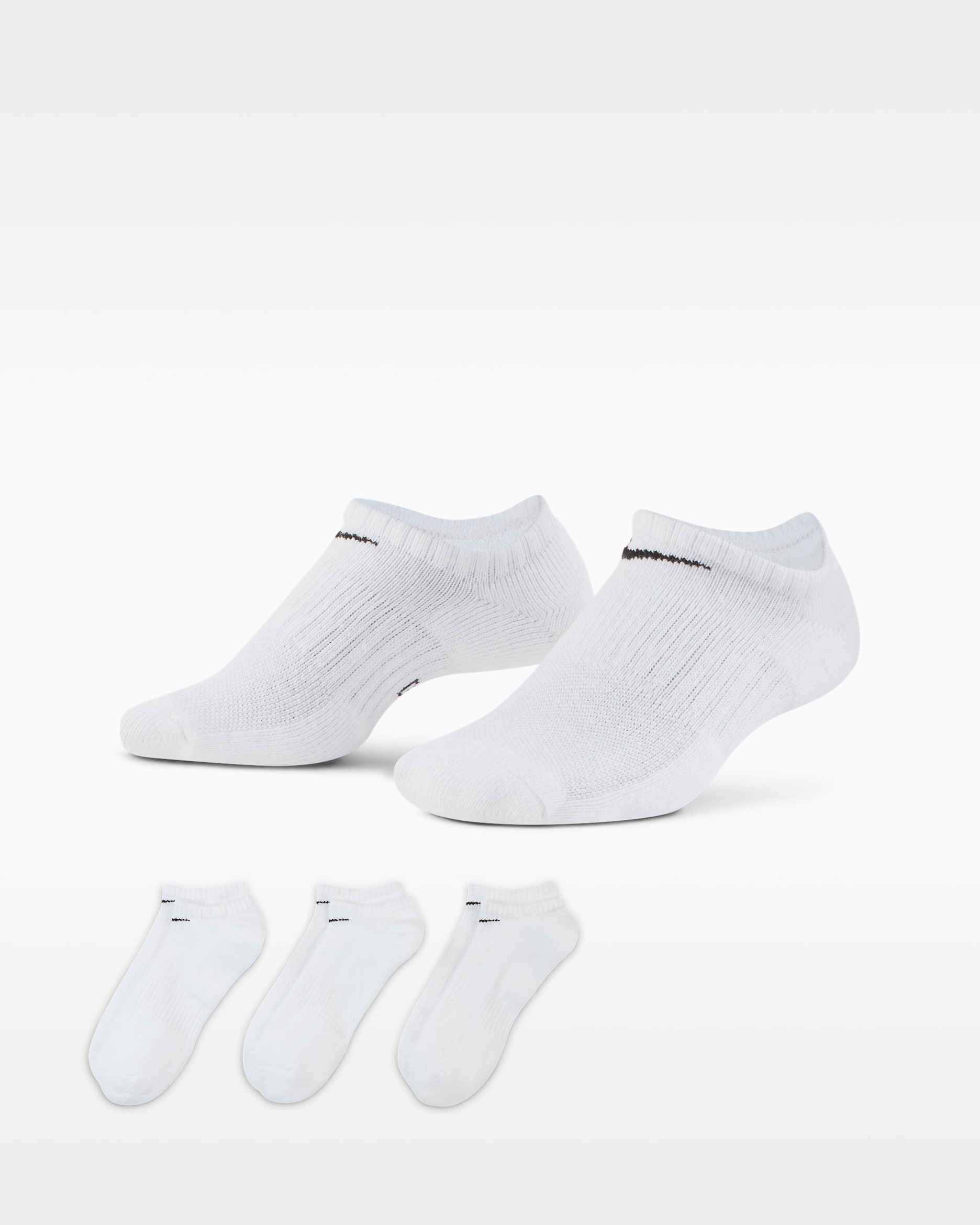 Nike Everyday Cushioned Training No-Show Socks (3 Pairs) - White/Black